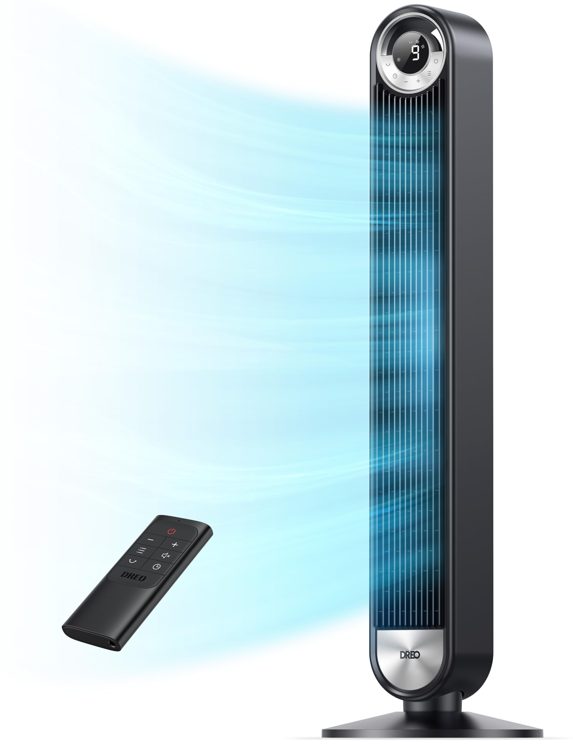 DREO Tower Fan - Ultra-Quiet 9 Speeds Oscillating Stand Fan