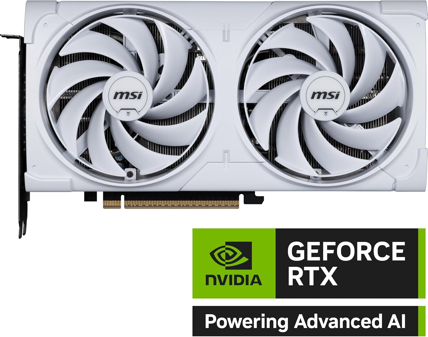 msi Gaming RTX 5070 12G Ventus 2X OC White Graphics Card (12GB GDDR7, 192-bit, Extreme Performance: 2557 MHz, DisplayPort x3 2.1a, HDMI 2.1b, NVIDIA Blackwell Architecture)