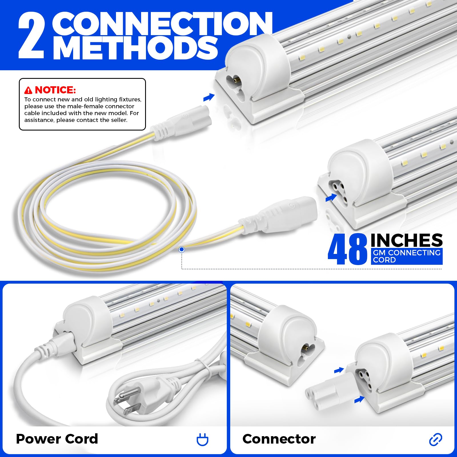 BARRINA T8 LED Grow Light Strips - Full Spectrum 5000K, 6-Pack