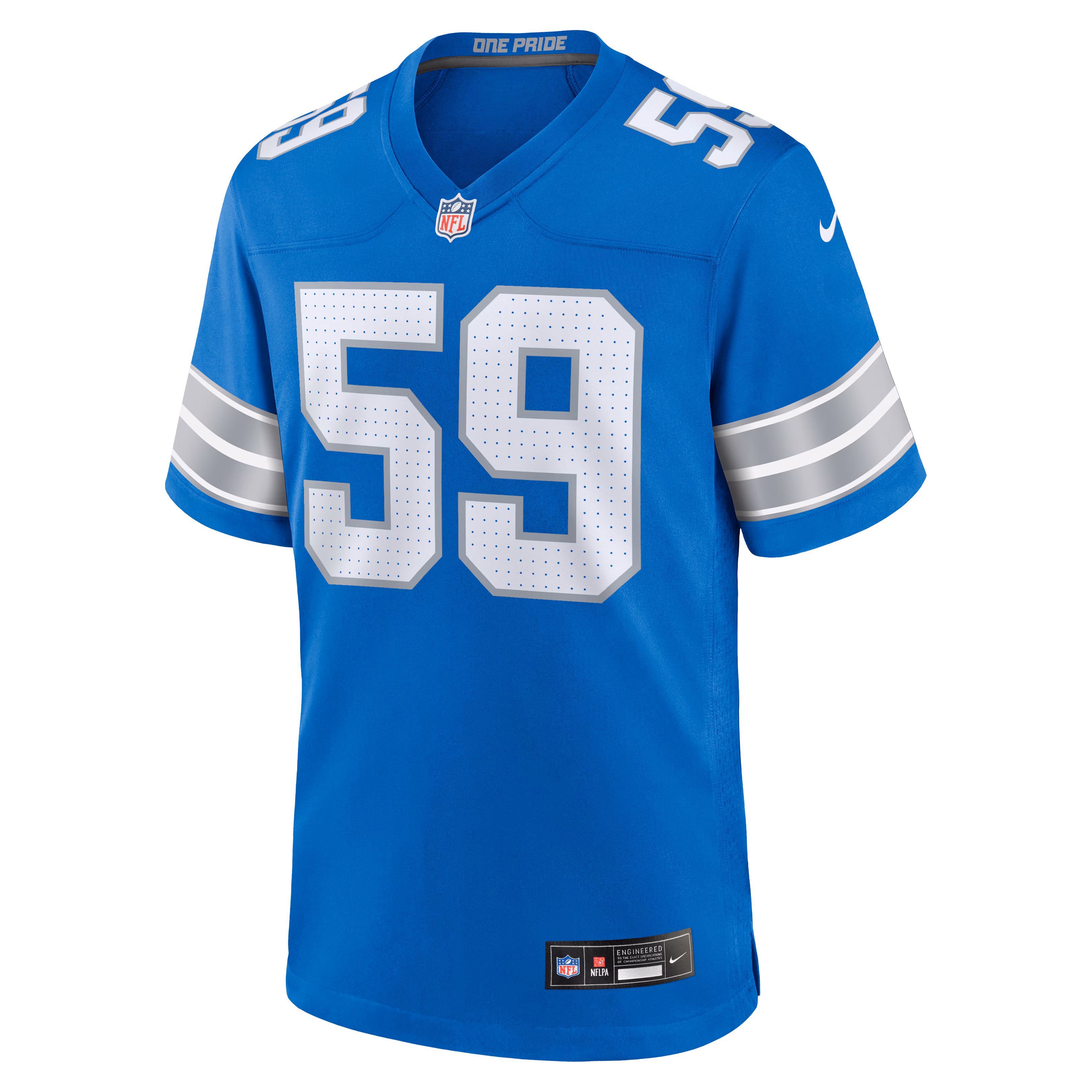 Giovanni Manu Detroit Lions Nike Team Game Jersey -  Blue