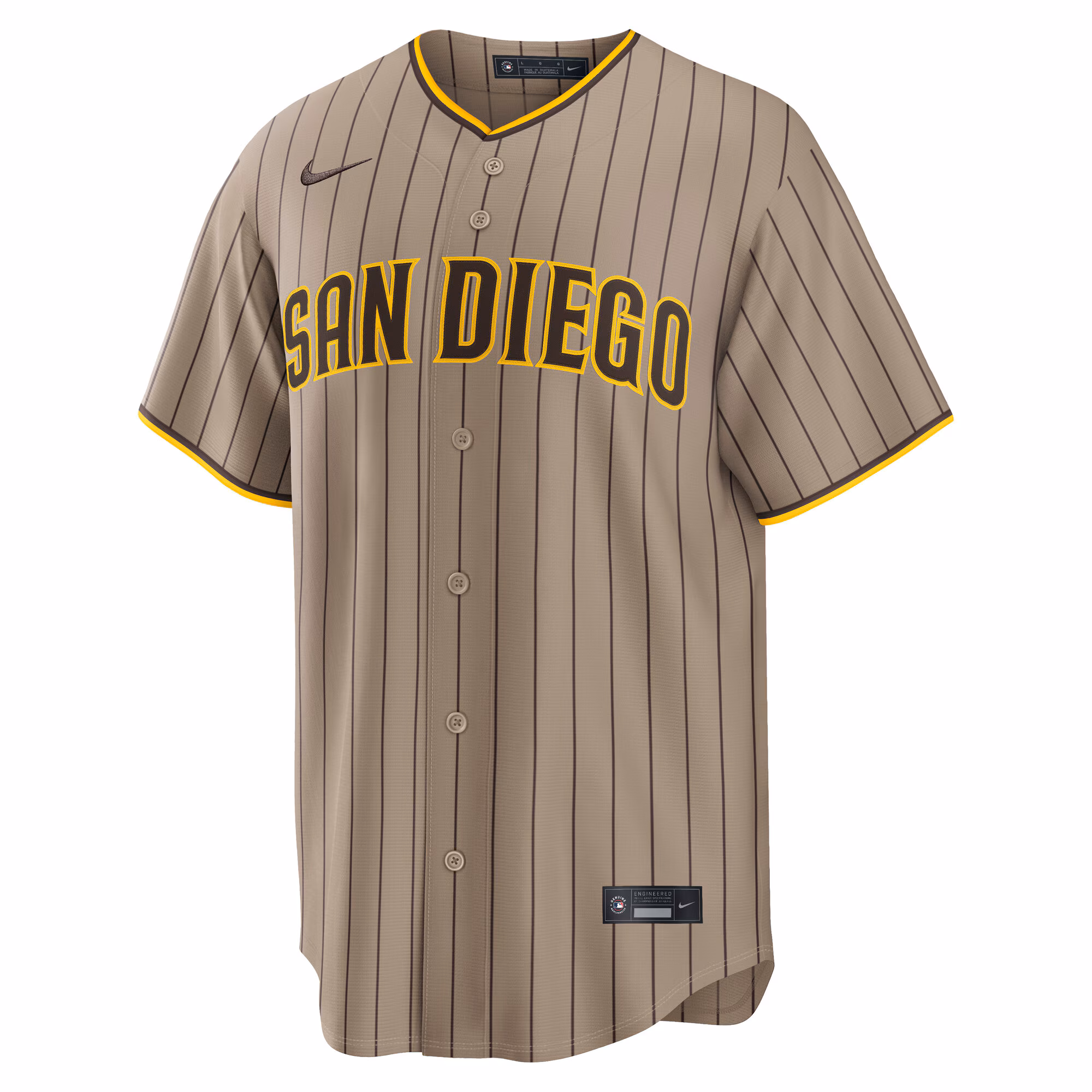 San Diego Padres Nike Alternate Replica Jersey - Sand