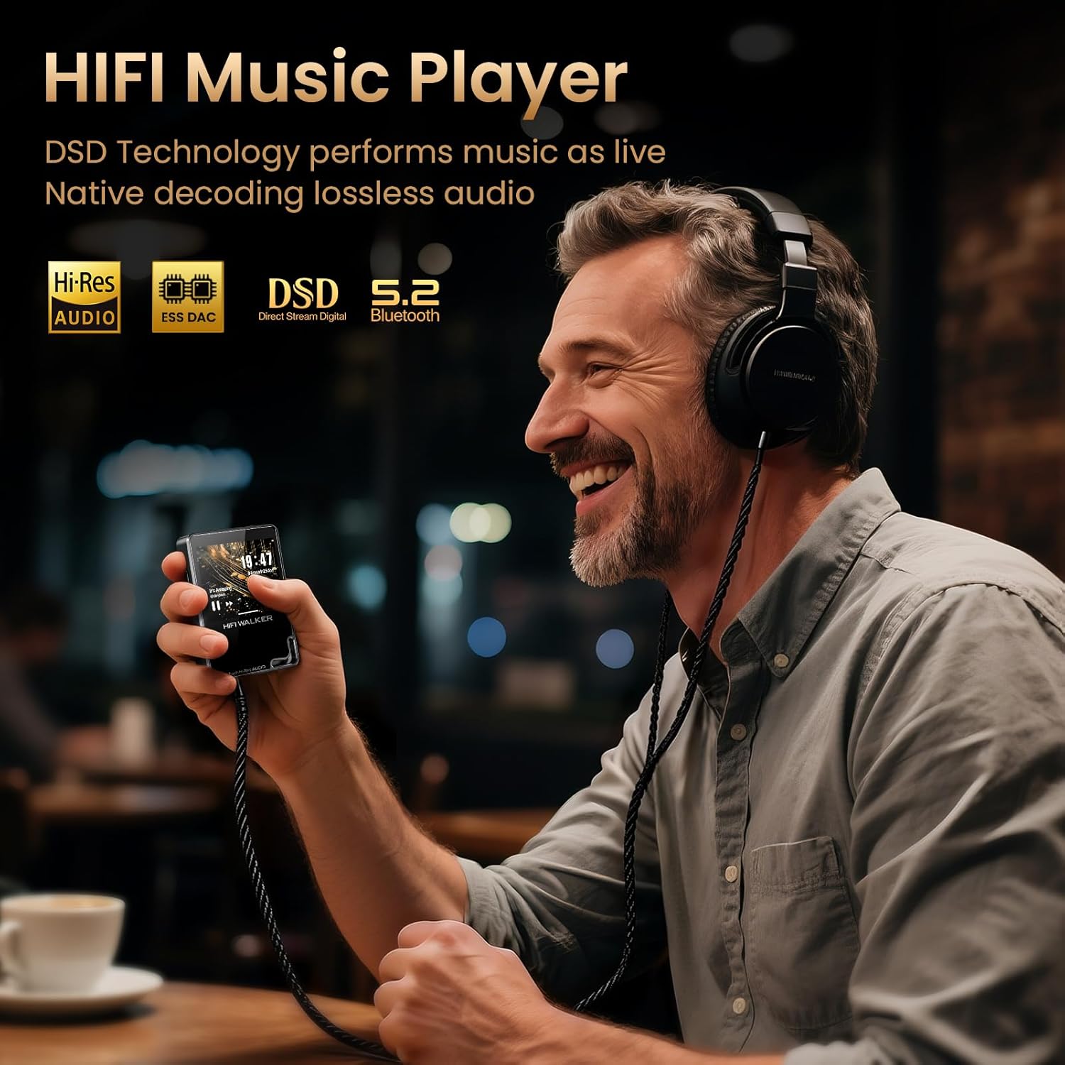 HIFI WALKER H2 Touch Hi-Res MP3 Player with Bluetooth, 2.4