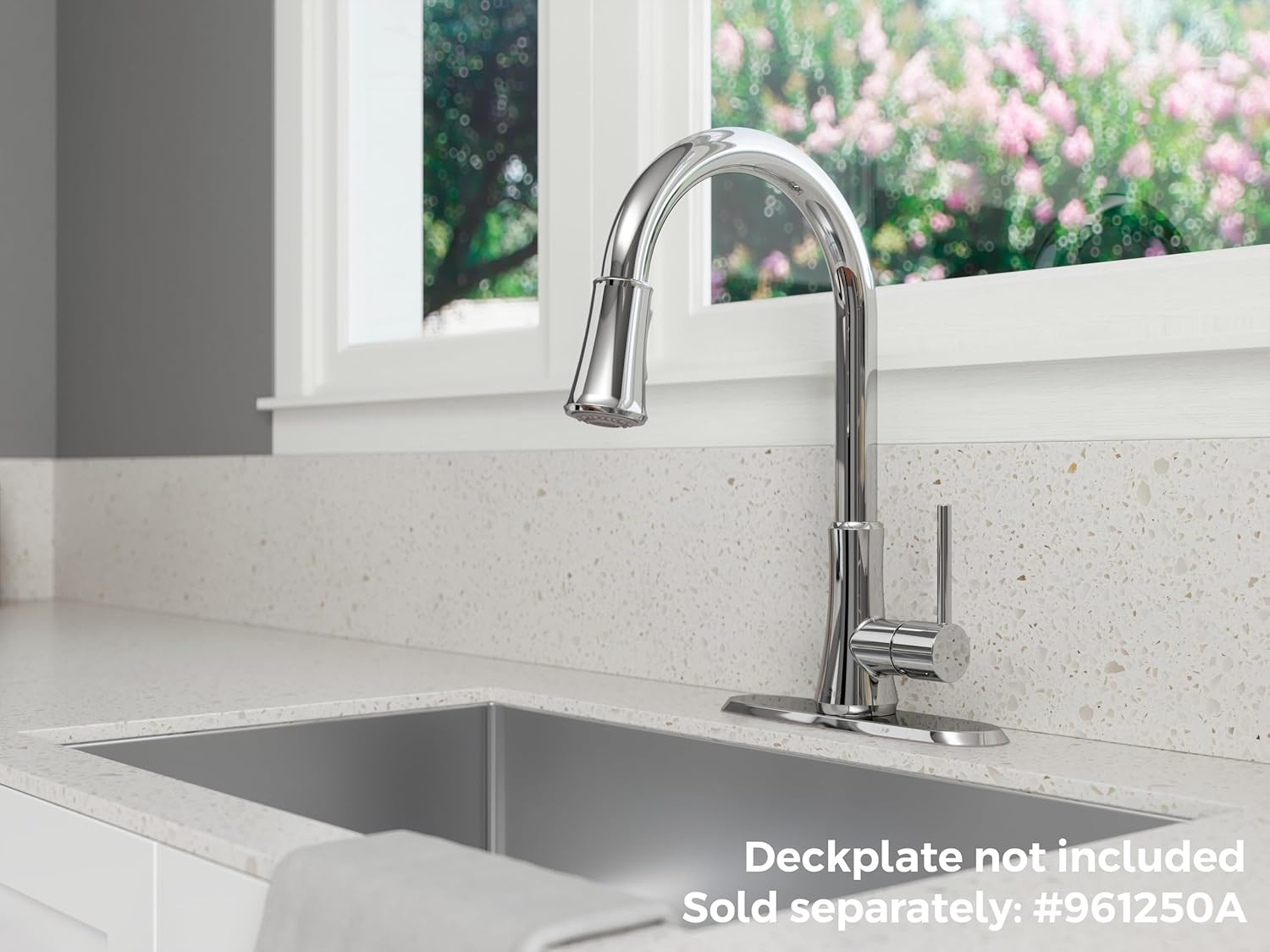 Pfister Pfirst Series Kitchen Faucet with Pull-Down Sprayer, Single Handle, High Arc, Polished Chrome Finish, G529PF2C
