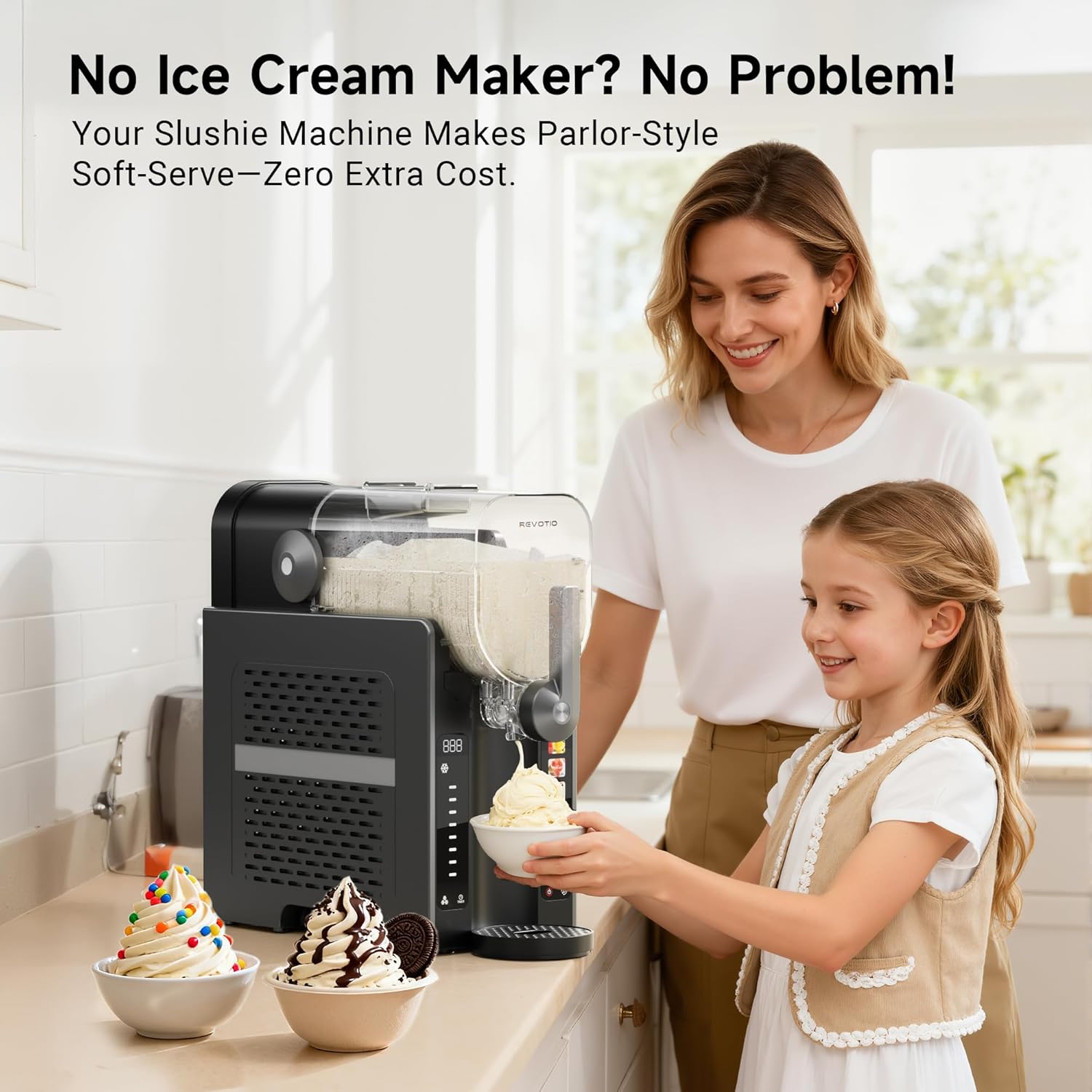 Slushie Machine for Home, 88 oz Slushy Machine, No Ice Needed Frozen Drink Maker with 6 Presets, Quiet, Auto-Clean, LED Display, Black, Perfect for Margaritas, Frappés, Milkshakes and More