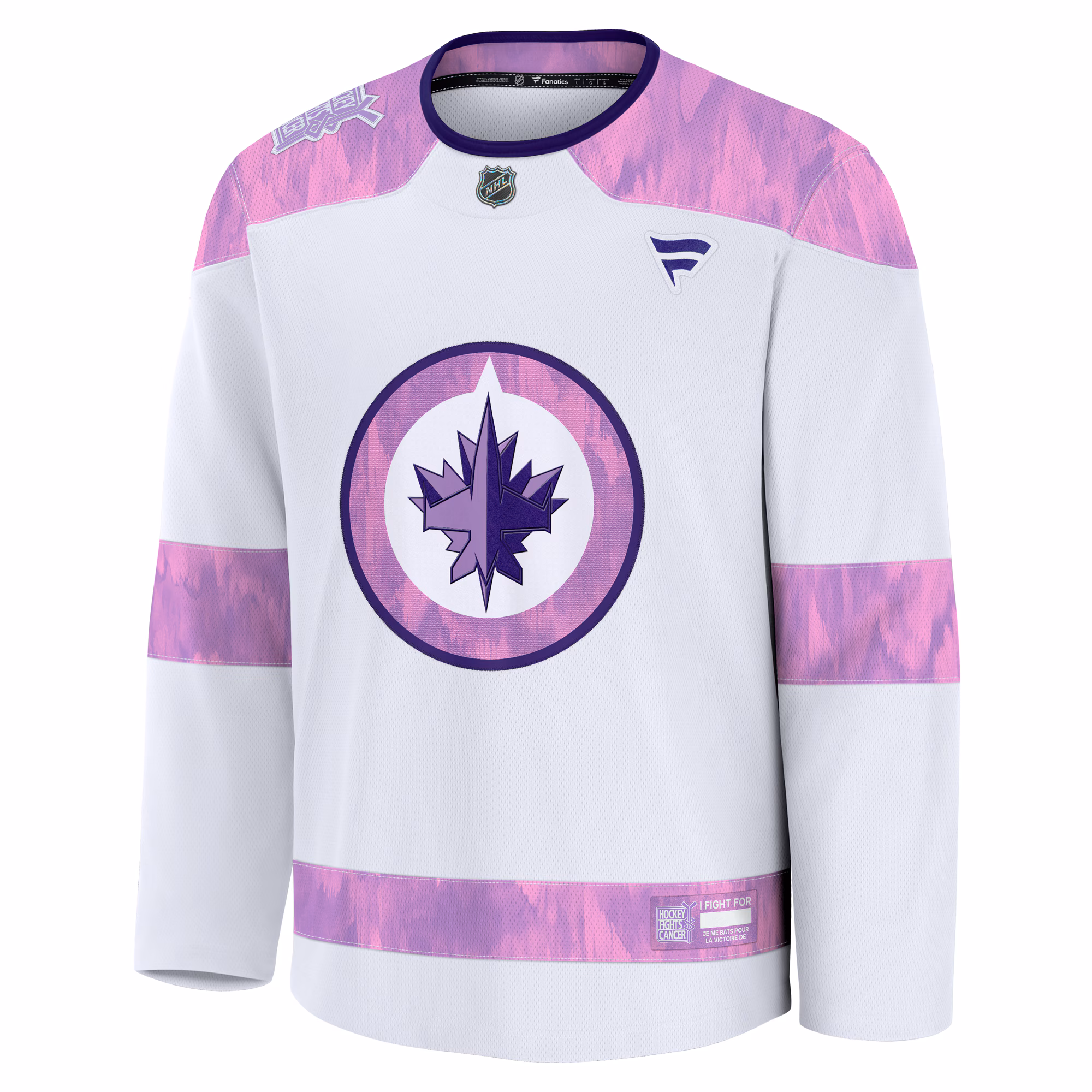 Winnipeg Jets Fanatics 2024 Hockey Fights Cancer Practice Jersey - White