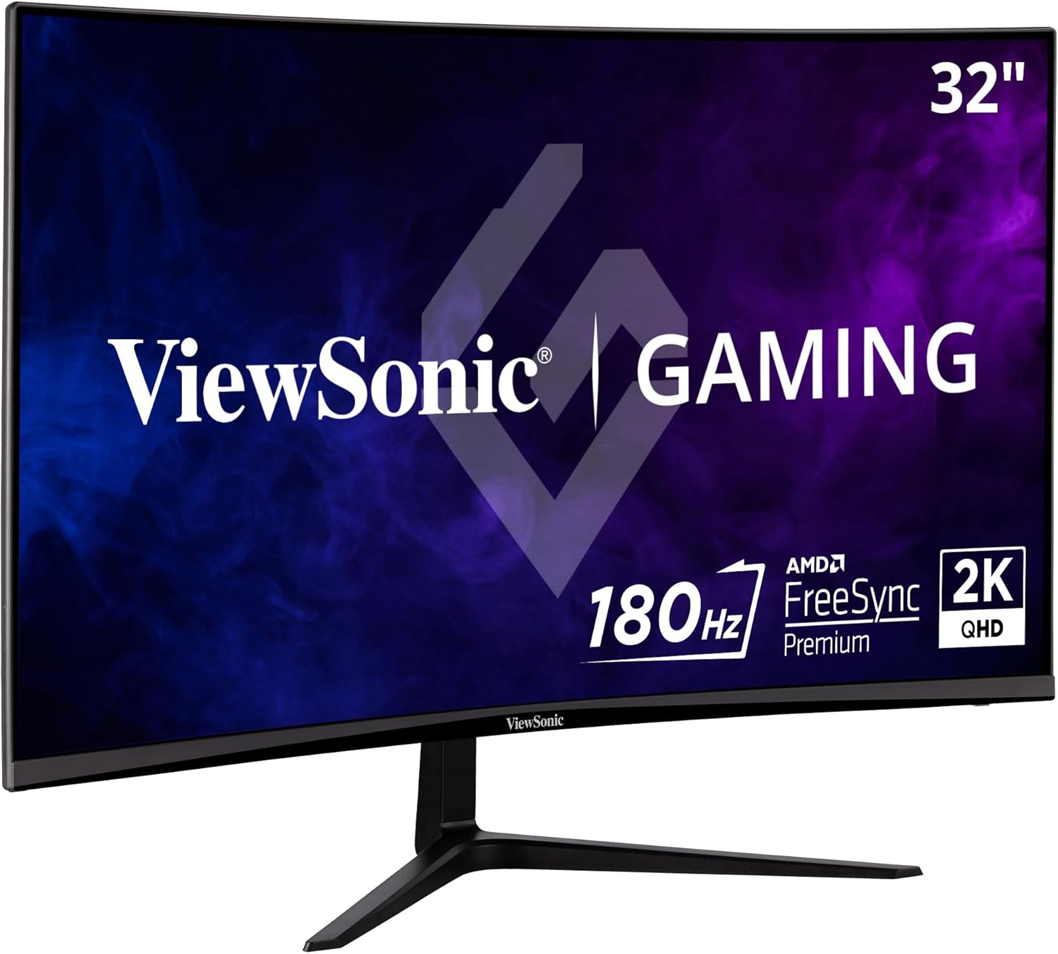 ViewSonic VX3218C-2K 32 Inch 1440p Curved Gaming Monitor, 180Hz and 1ms for Smooth Gameplay, FreeSync Premium and Eye Care Technology for Smooth Visuals, HDMI, and DisplayPort Inputs