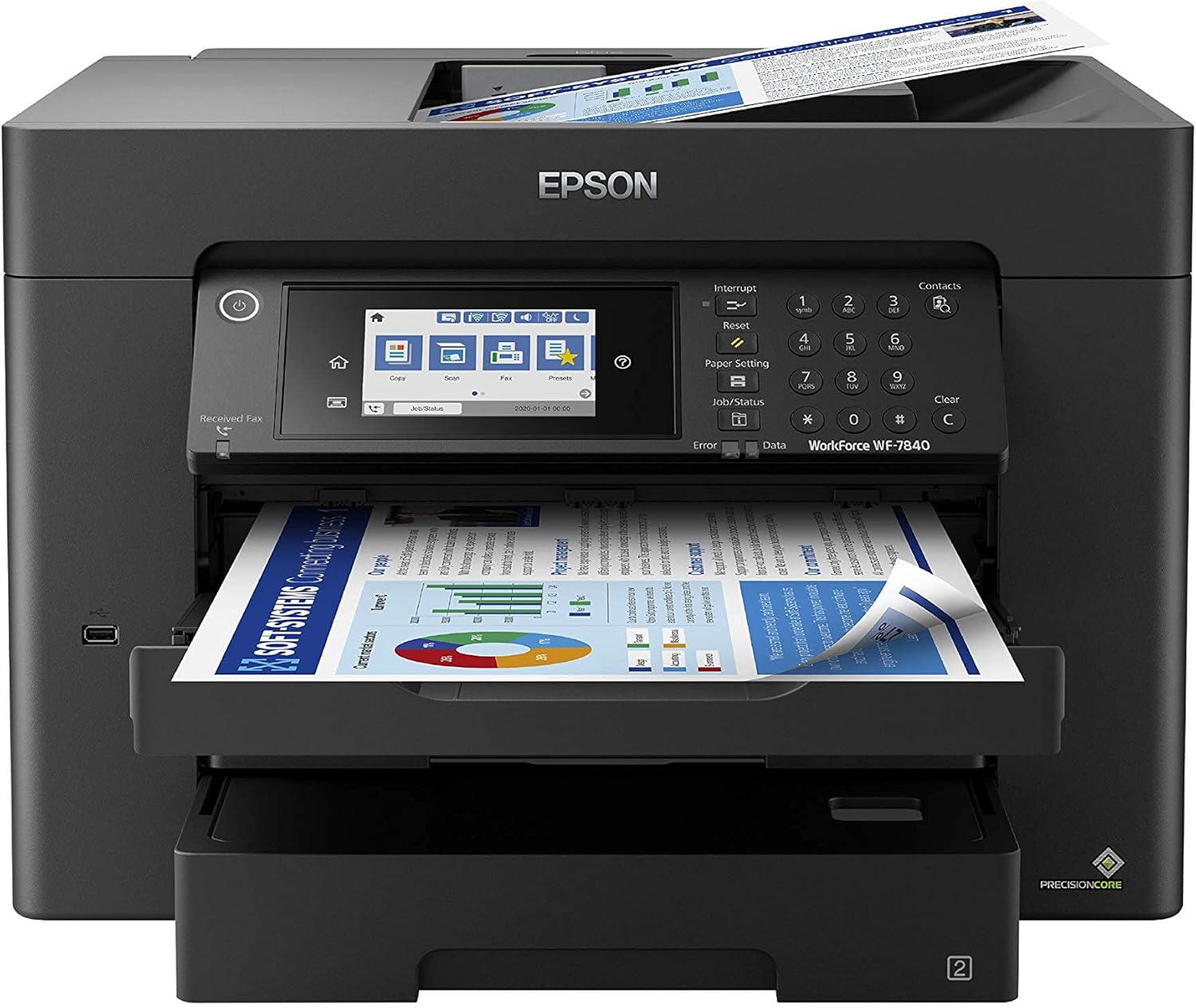 Epson Workforce Pro WF-7840 Wireless All-in-One Wide-Format Printer with Auto 2-Sided Print up to 13
