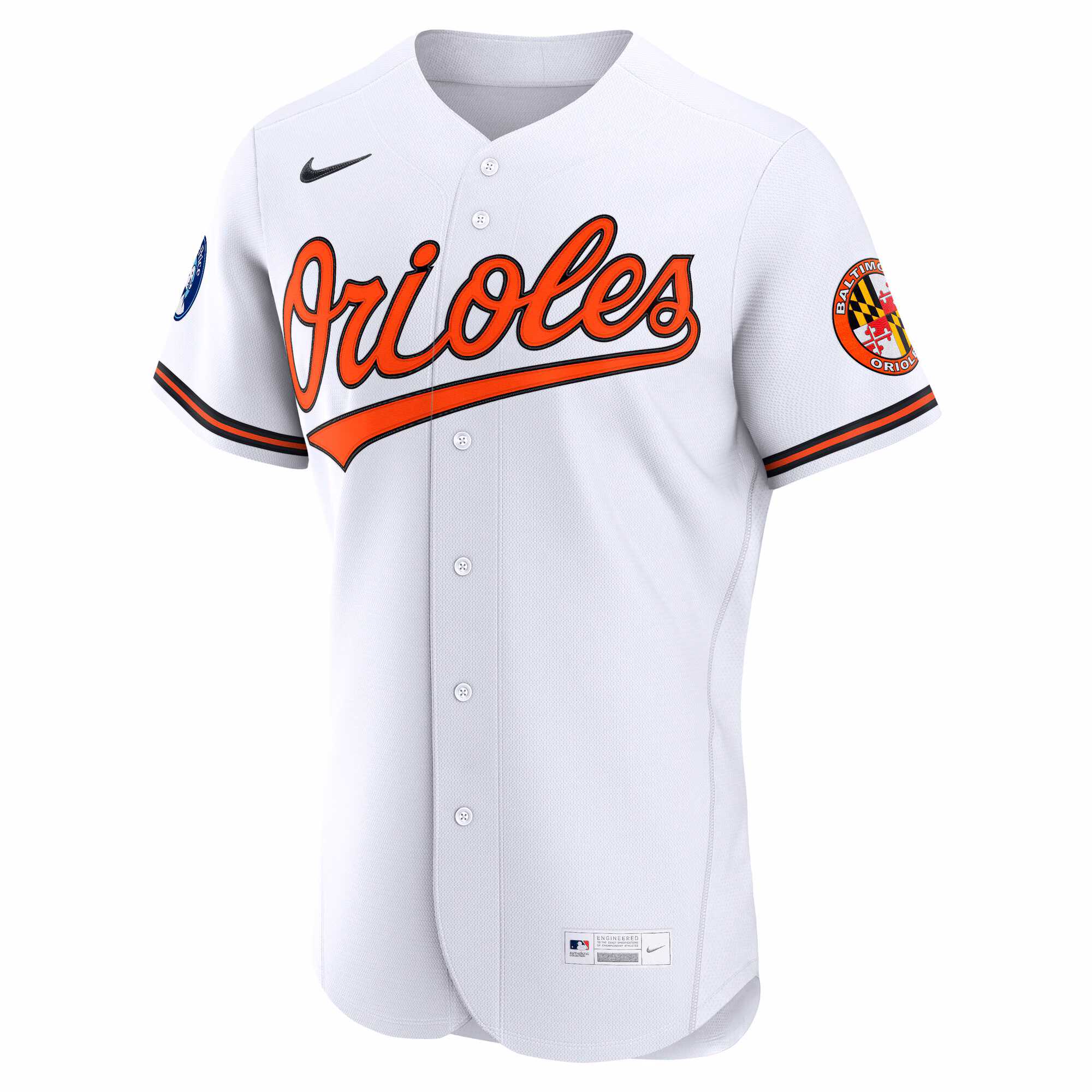 Baltimore Orioles Nike Home Sponsor Patch Authentic Jersey - White