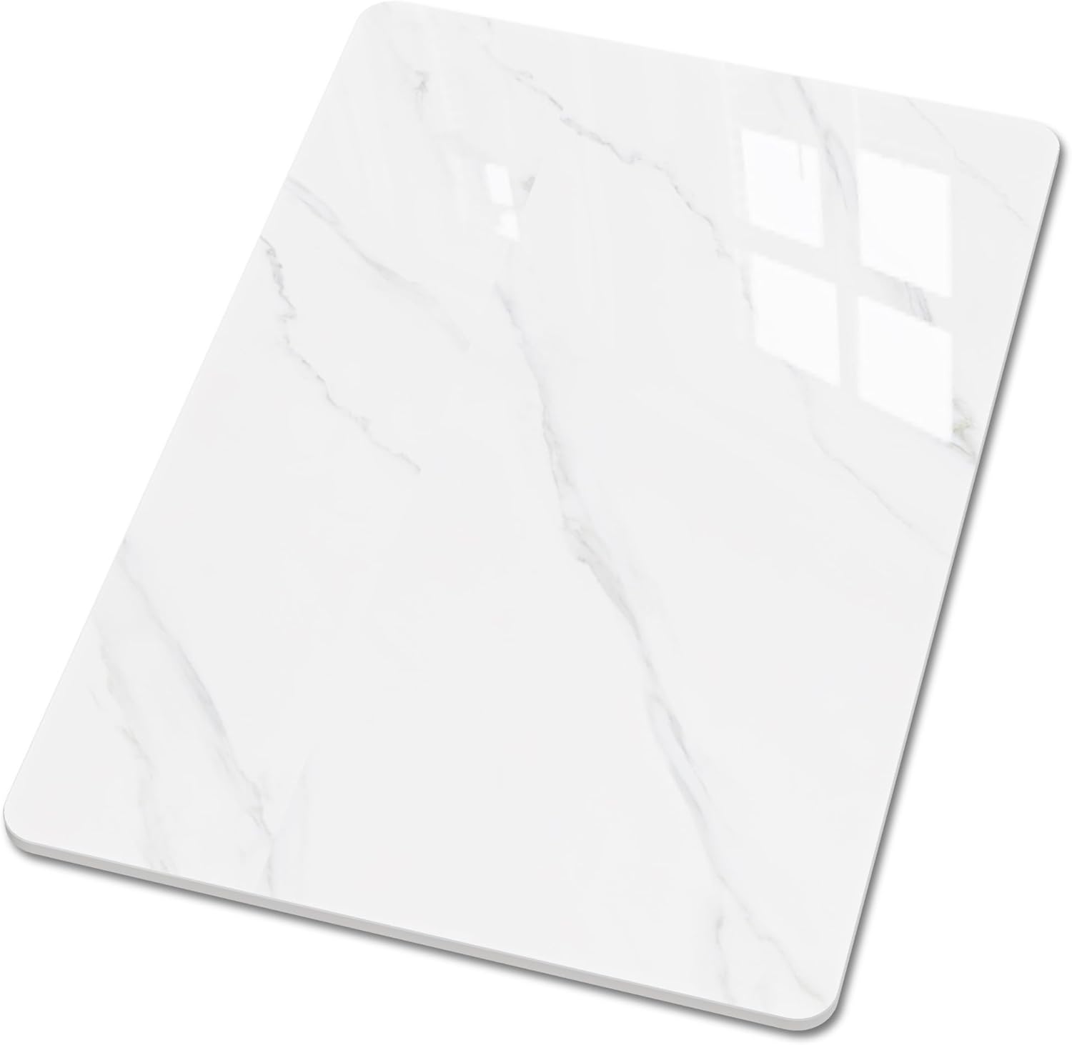Rectangle Table Top,35.4” x 23.6 ” White Sintered Stone Tabletop, DIY Replacement & Cover Marble Desktop, Scratch & Wear Resistant, Easy to Clean, Suitable for Indoor & Outdoor