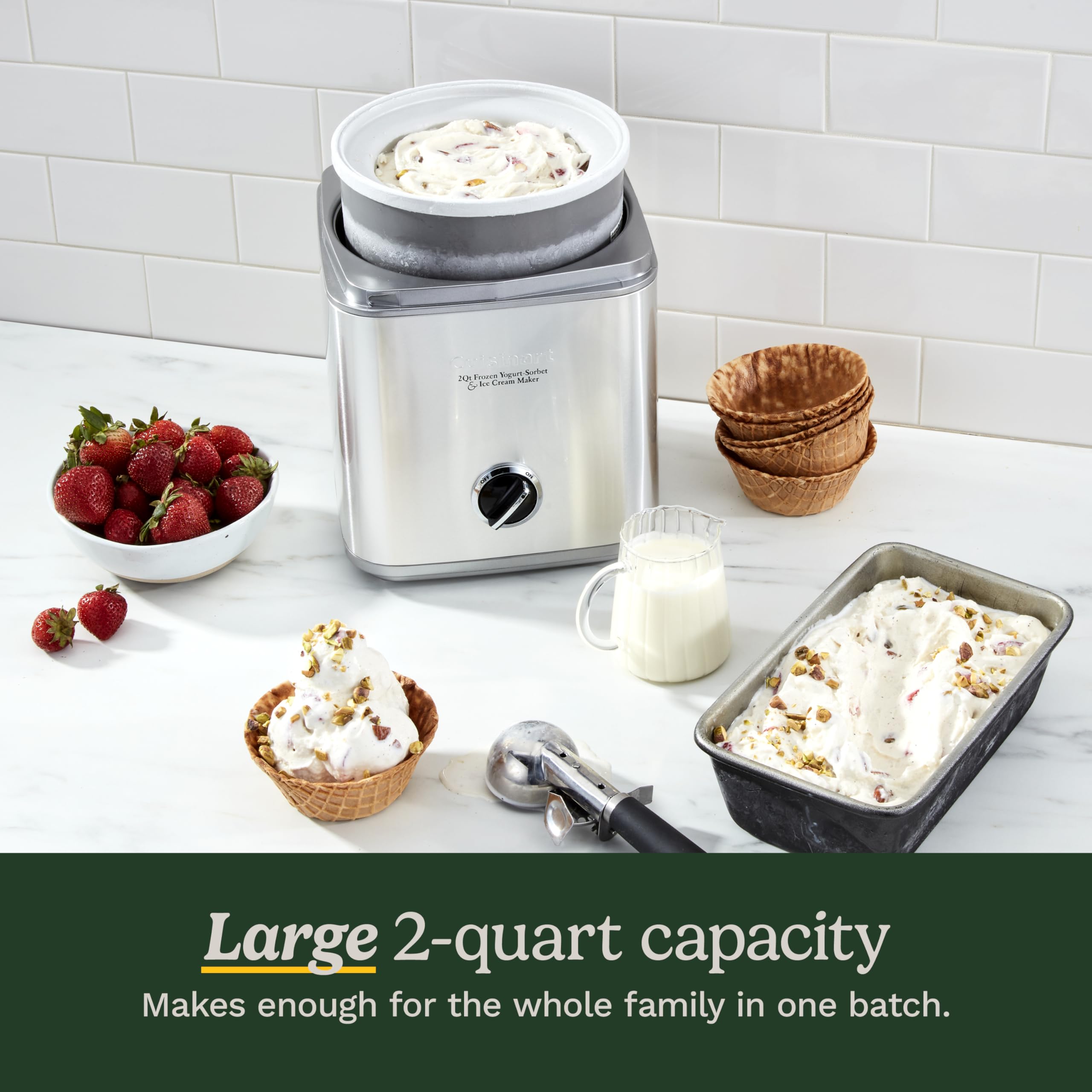 CUISINART Ice Cream Maker Machine - 2-Quart Frozen Dessert Maker