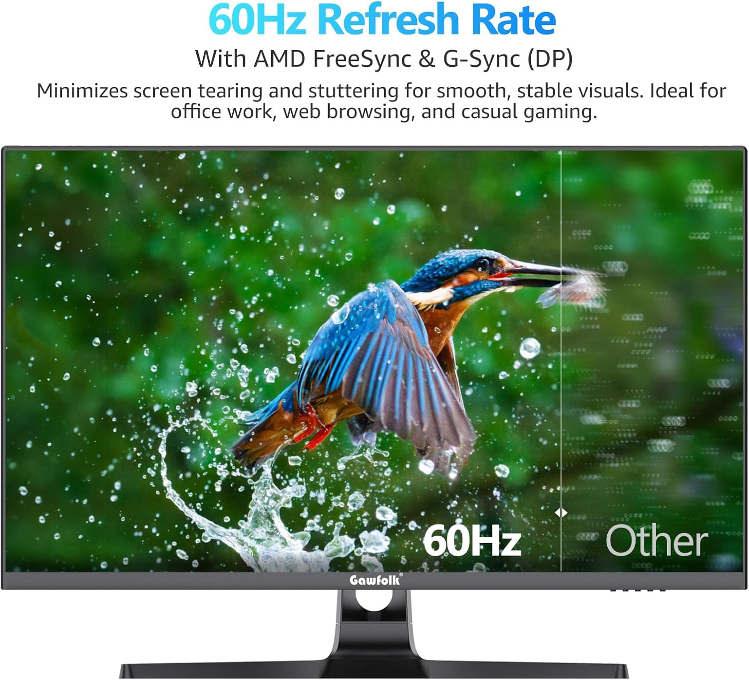 Gawfolk 32 Inch 4K Curved Monitor 60Hz, UHD 3840x2160 PC Monitor with Built-in Speakers, 1500R Computer Screen, FreeSync, Flicker-Free, HDMI/DP, Wall Mountable for Home Office, Gaming, Entertainment