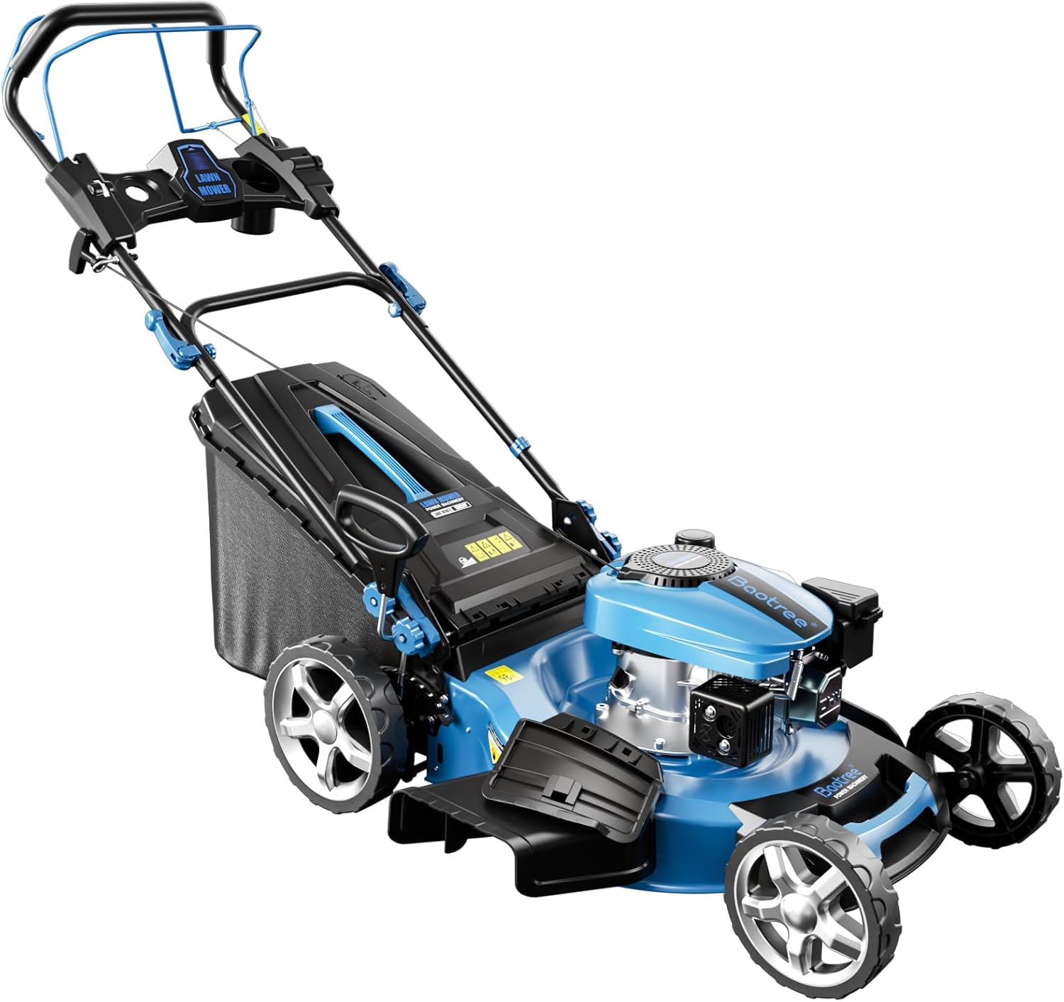Professional Self-Propelled Gas Lawnmower, 21-Inch Cutting Deck, 201cc 4-Cycle Engine, 7 Levels Adjustable Cutting Height, 3-in-1 Functions (21-inch)