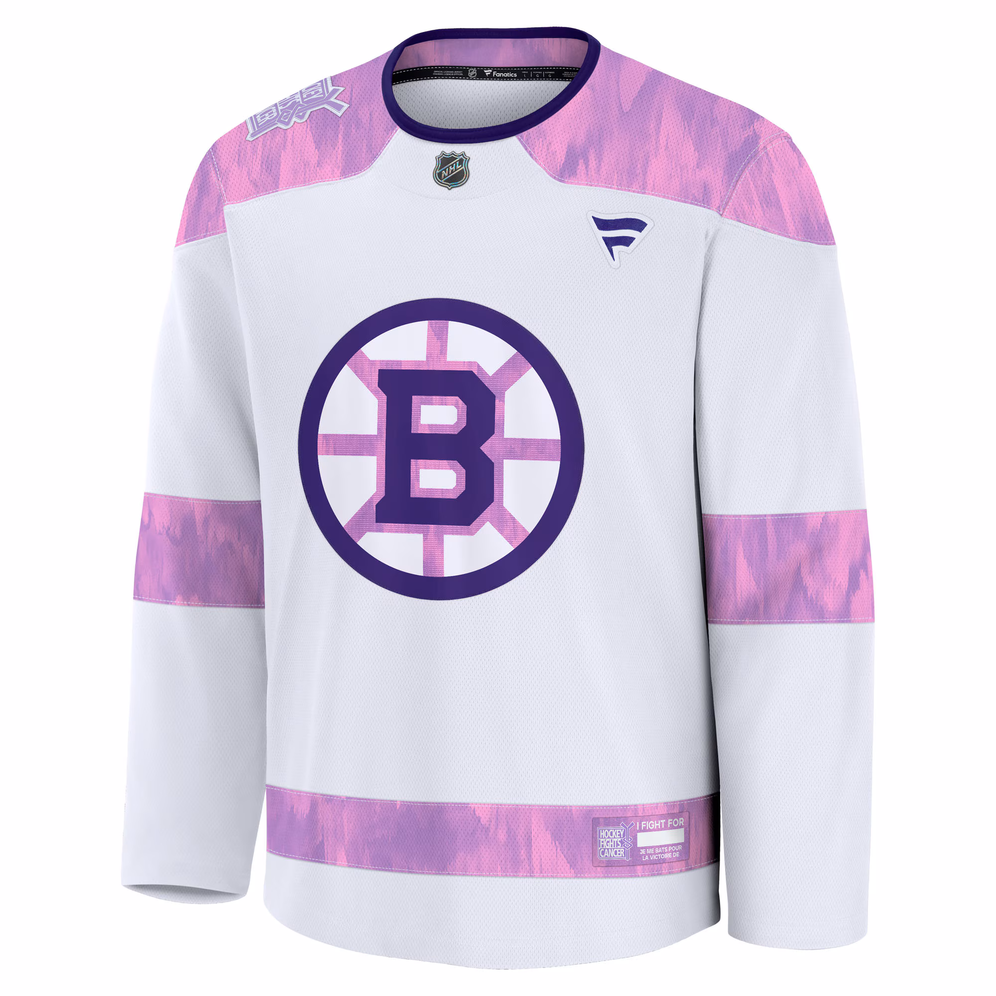 Boston Bruins Fanatics Hockey Fights Cancer Survivor Practice Jersey - White