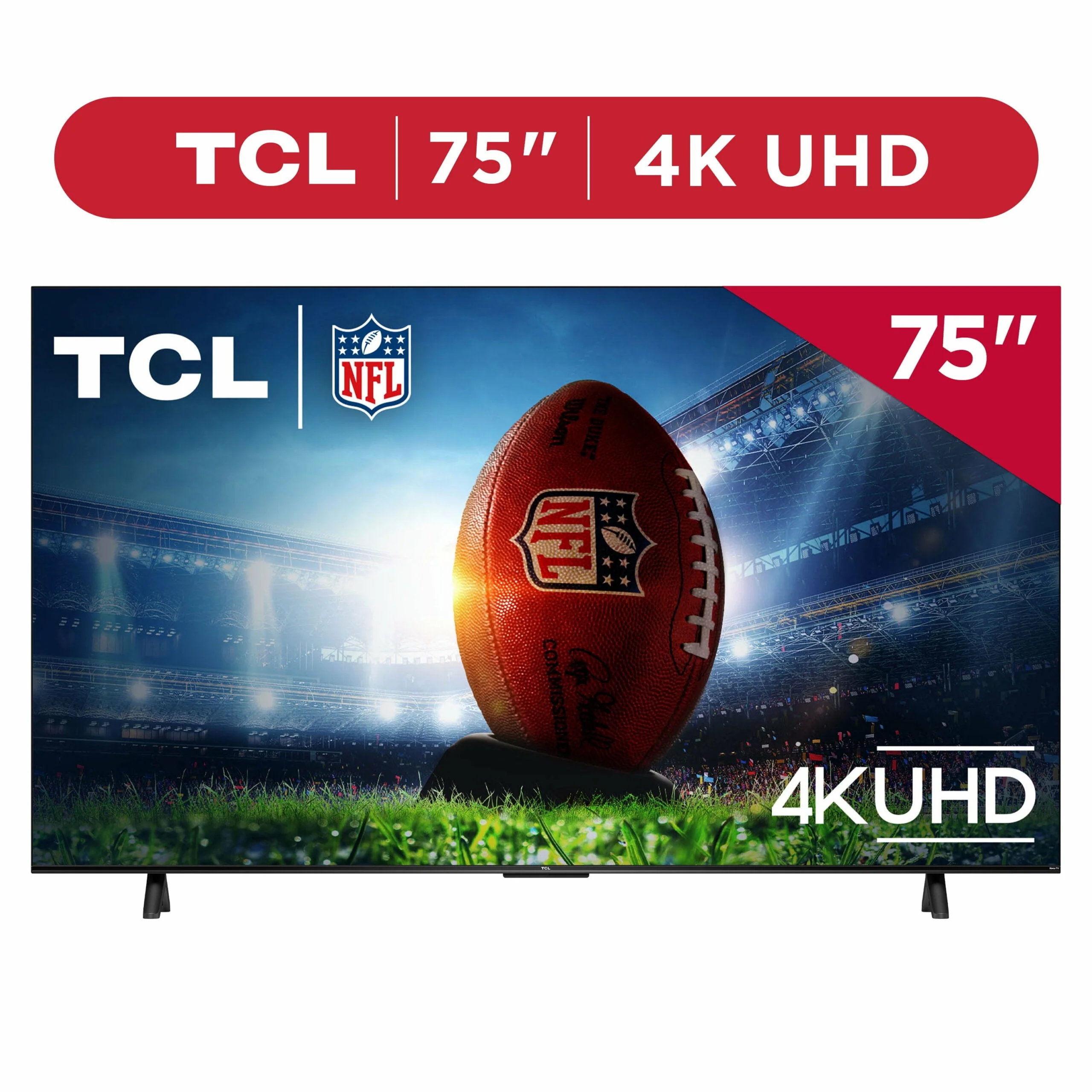 TCL 75′′ 4-Series 4K UHD HDR Smart TV with Roku, Voice Control, and Premium Design