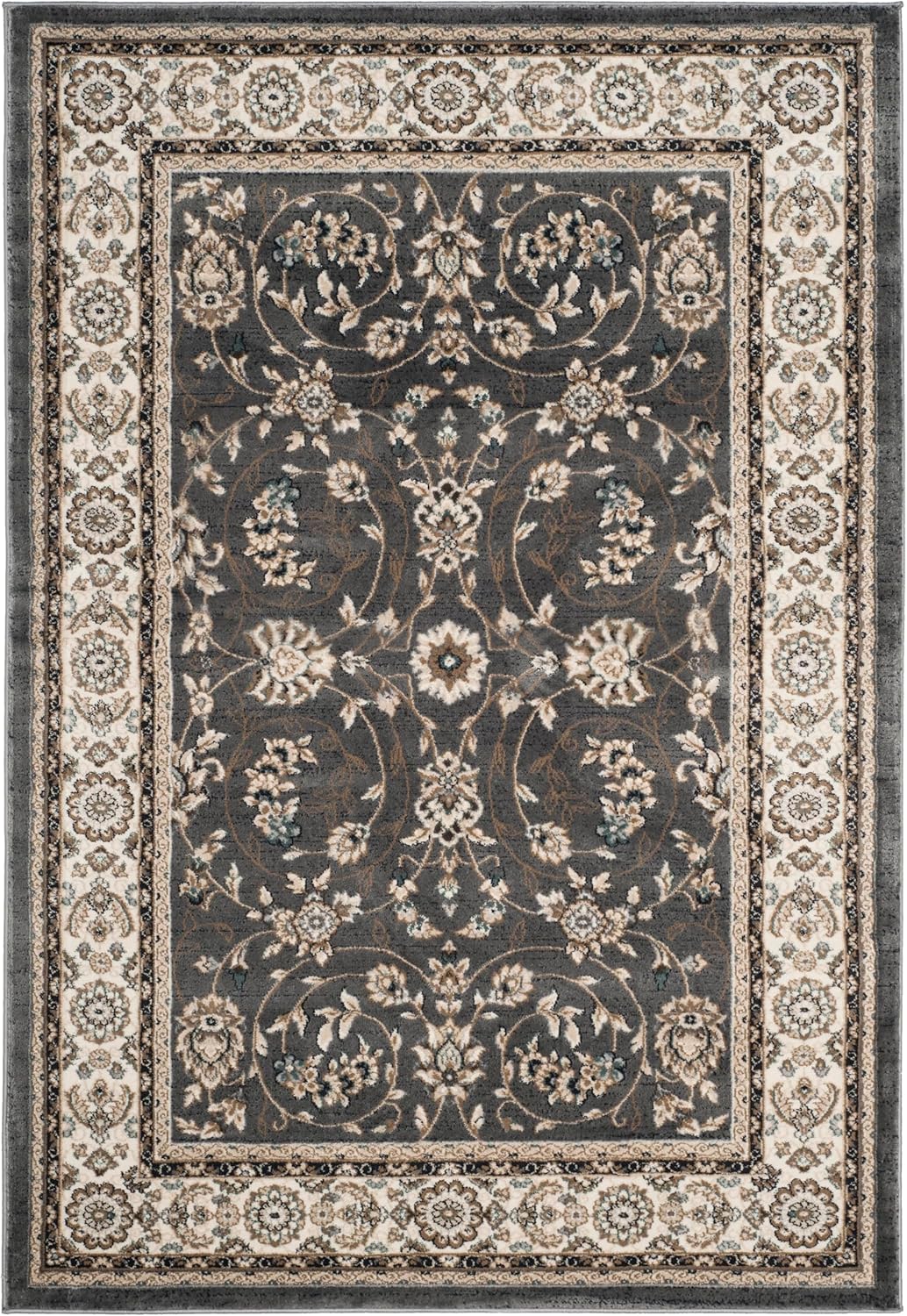 SAFAVIEH Area Rug 6x8 - Lyndhurst Collection - Traditional Design, Grey & Cream, Non-Shedding & Easy Cleaning, Ideal for Living Room, Bedroom, Dining Space (LNH340G)