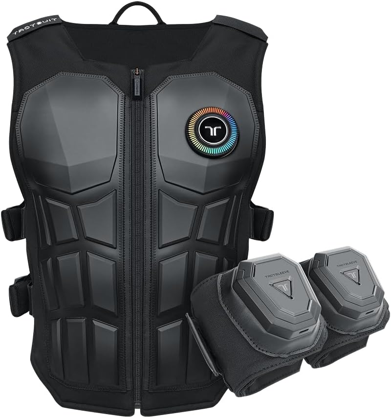 bHaptics FPS Bundle- TactSuit Pro, TactSuit Sleeve Bundle for the Complete immersive VR, PC Gaming, and Sim Racing Experience.