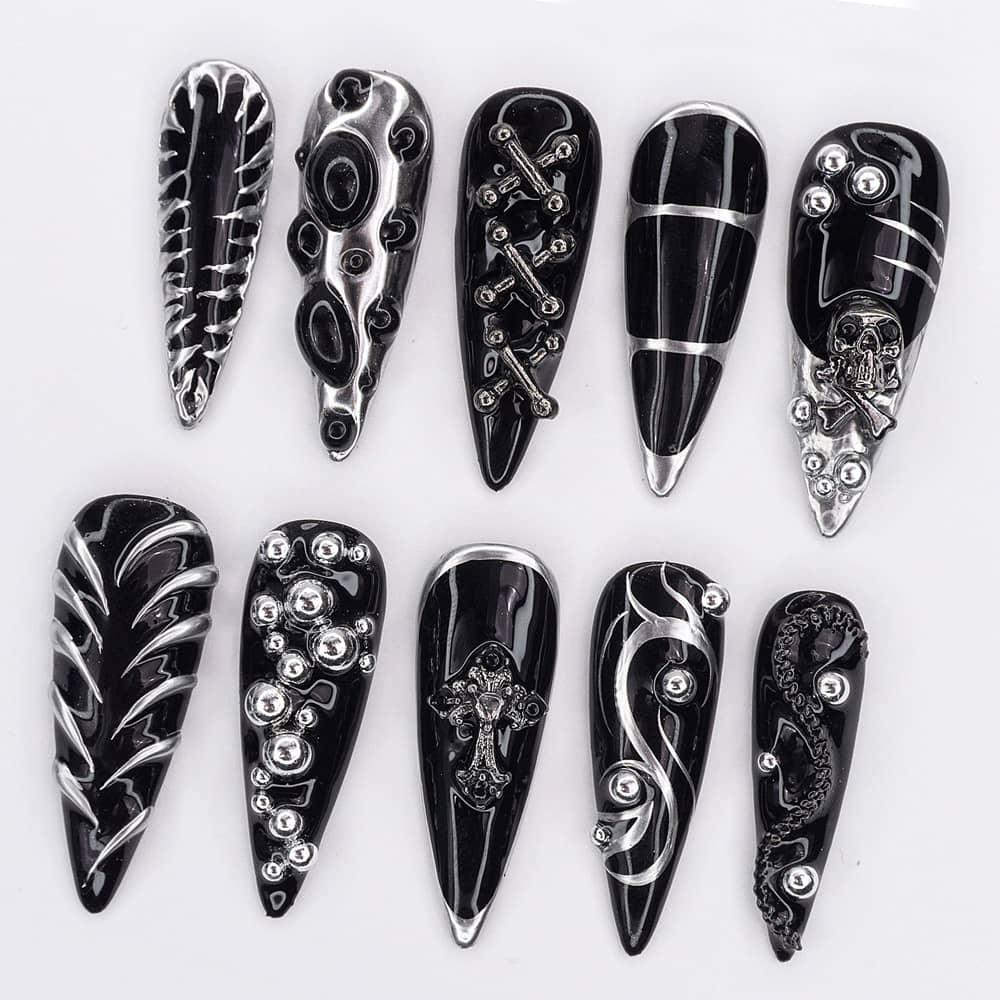 Dark Gothic Chic Mystique Press On NailsDark Gothic Chic Mystique Press On Nails - SAYEGIRLS
