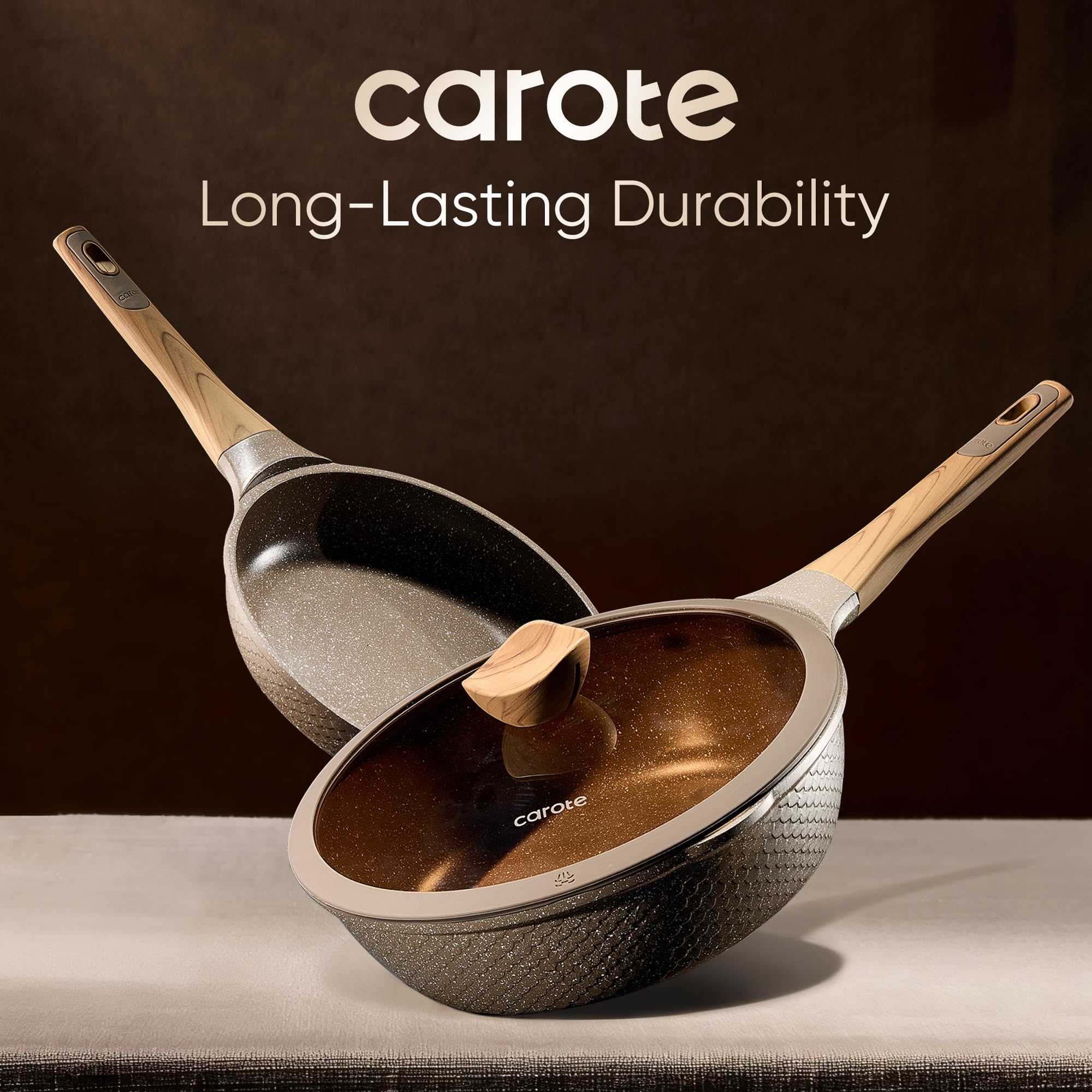 CAROTE 26PCS Non-Stick Cookware Set - Induction Compatible