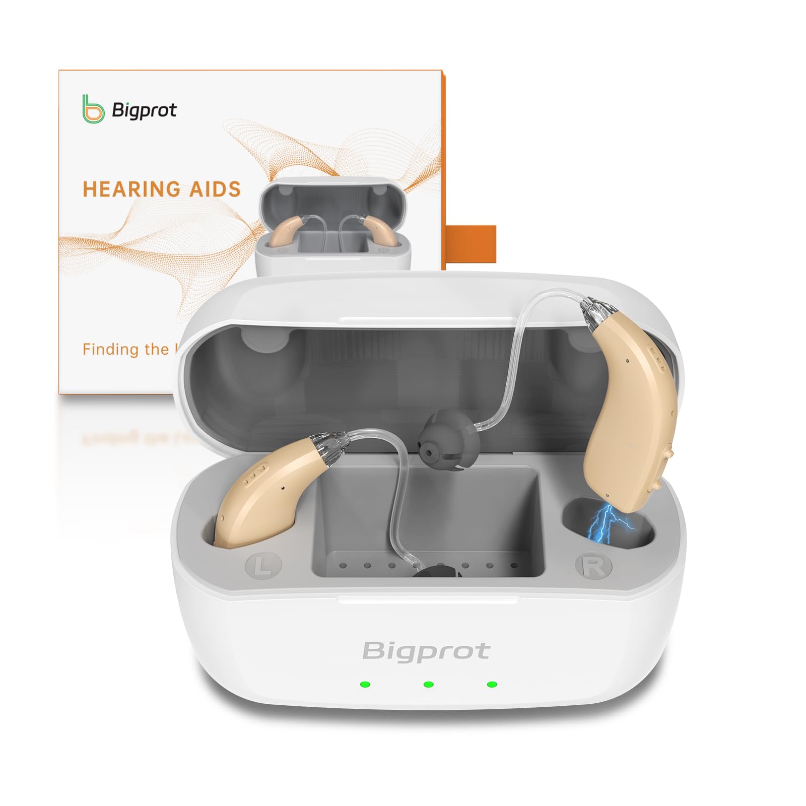 BIGPROT Rechargeable Hearing Aids for Seniors - Smart Noise Reduction