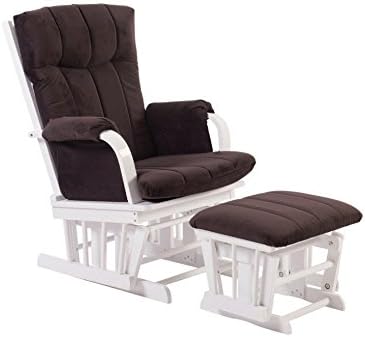 Artiva USA Home Deluxe Microfiber Cherry Wood Glider and Ottoman Set