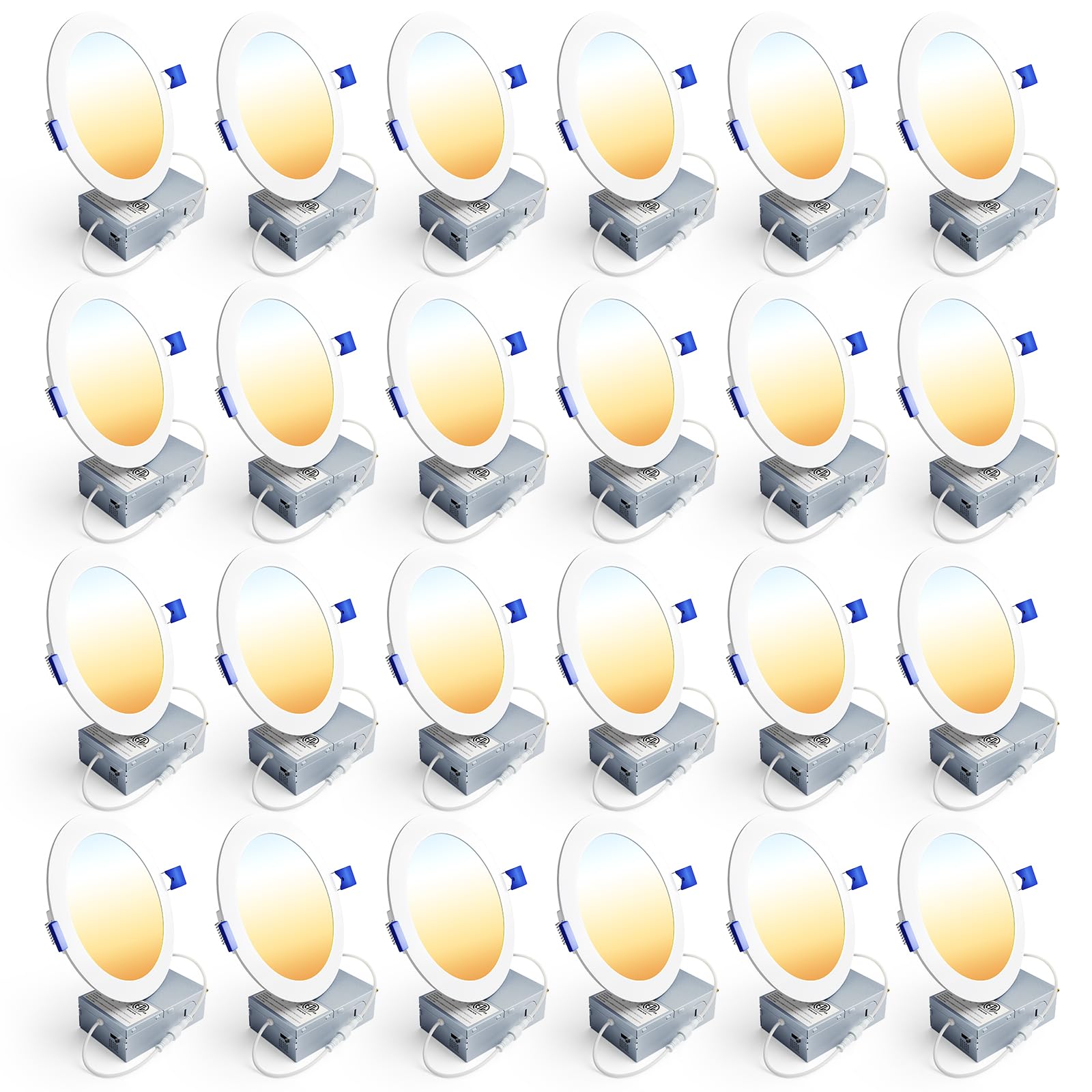 ENSENIOR 24 Pack LED Recessed Ceiling Lights - Dimmable 1200LM