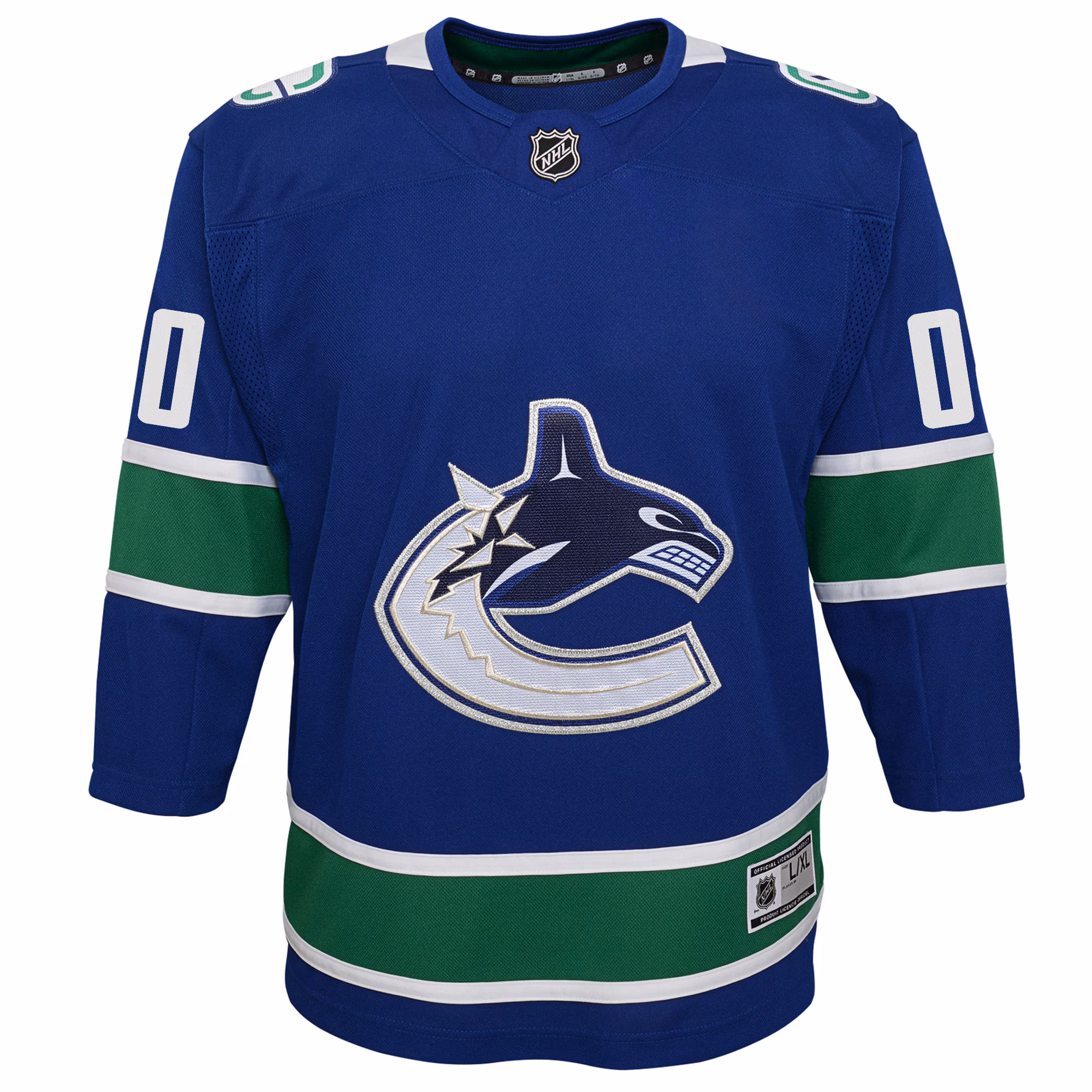 Vancouver Canucks Youth Premier Custom Jersey - Blue