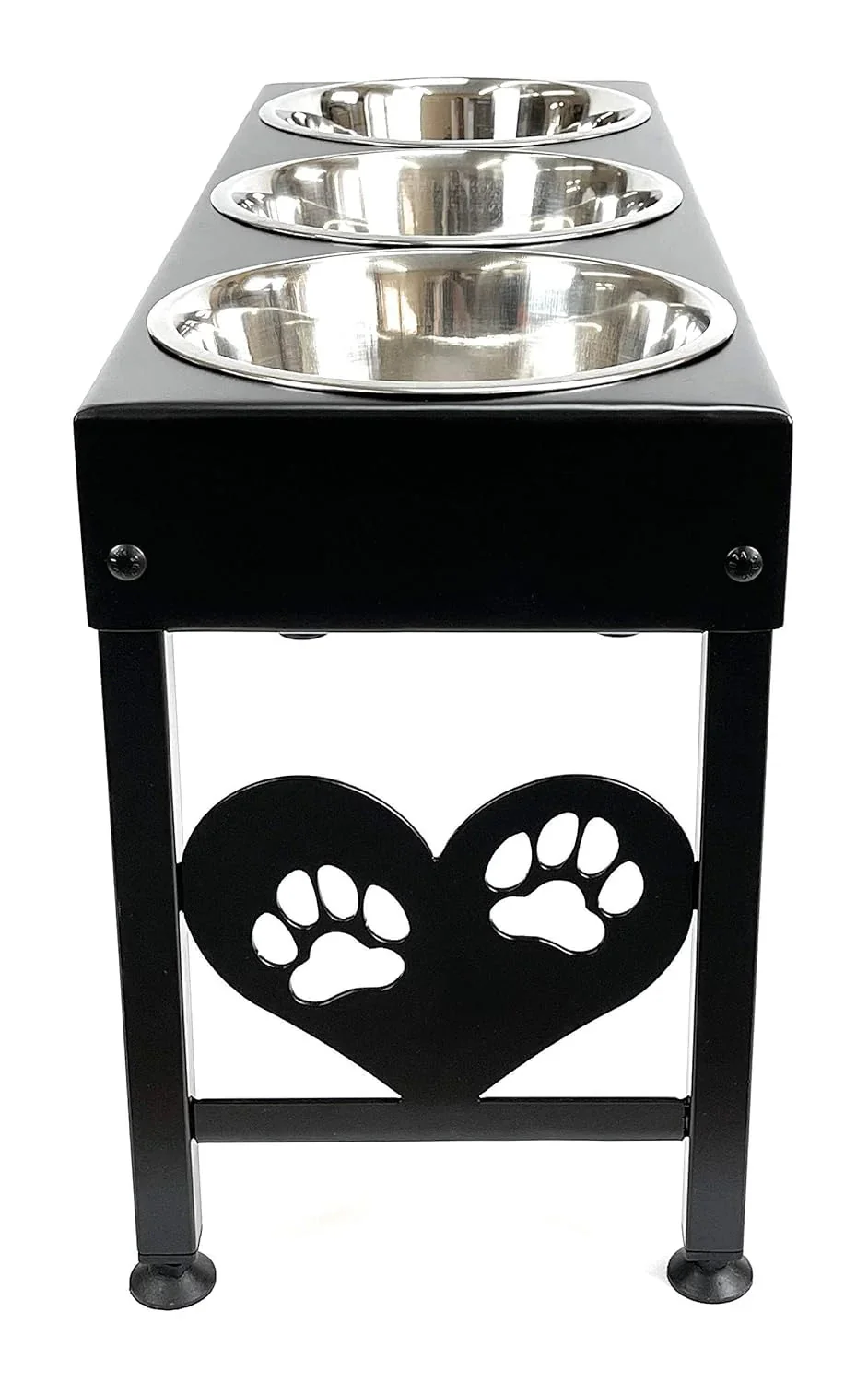 Pet Feeding Station Triple 3-Quart Metal Dog Bowl 16