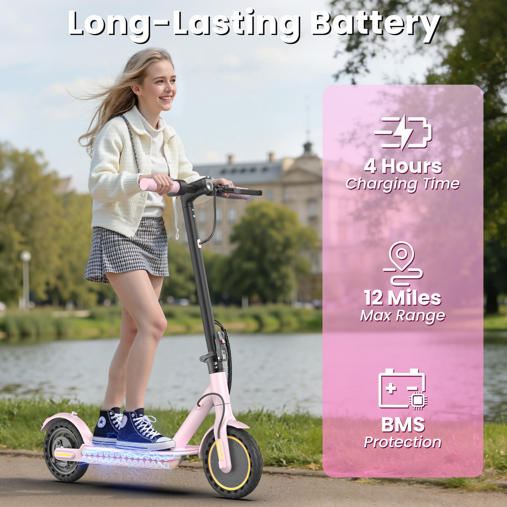 WERHY Foldable Kids Electric Scooter - 350W, 19 MPH Speed