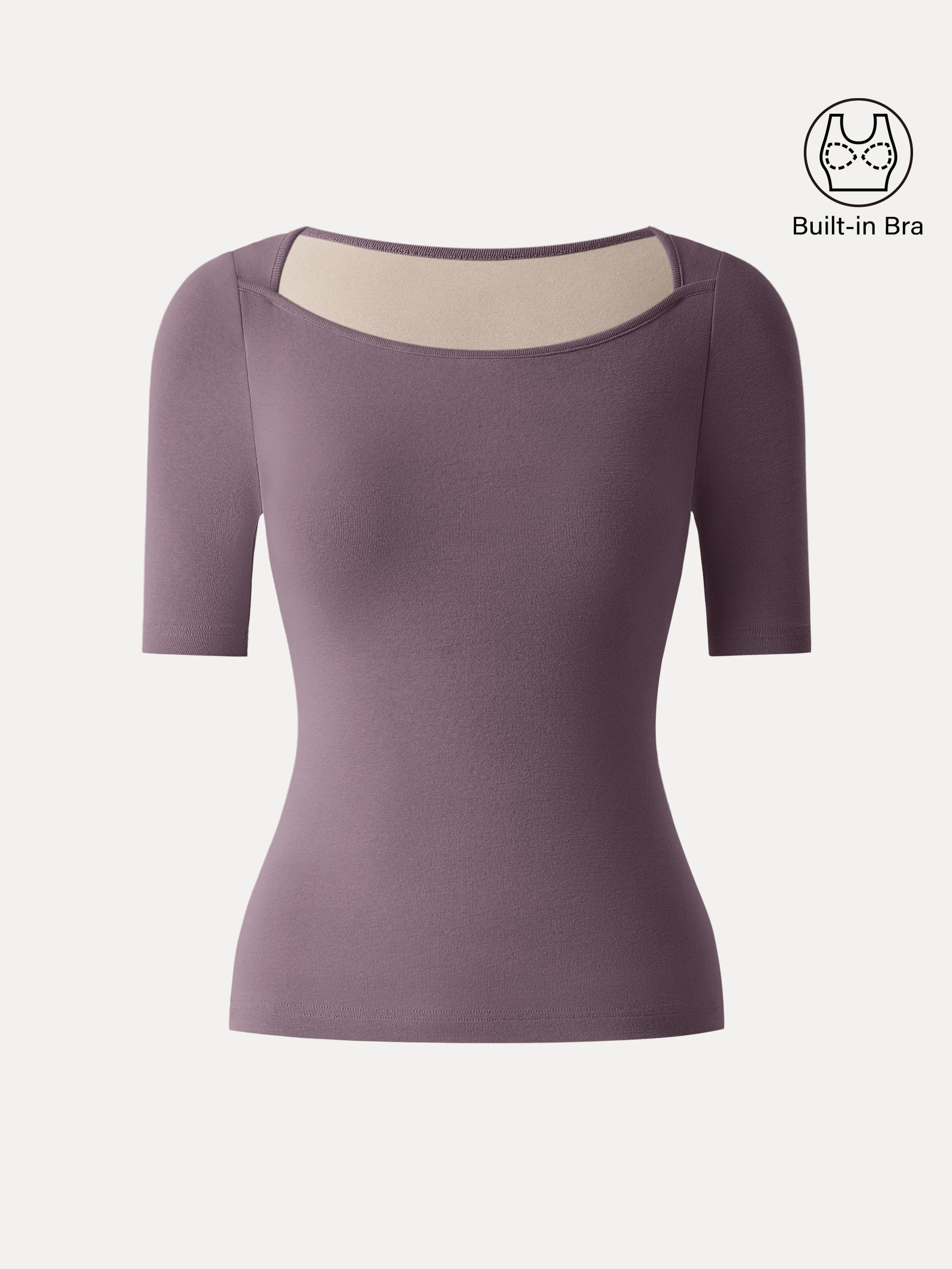 Cotton Lyocell Scoop Neck Short Sleeve Bra Top