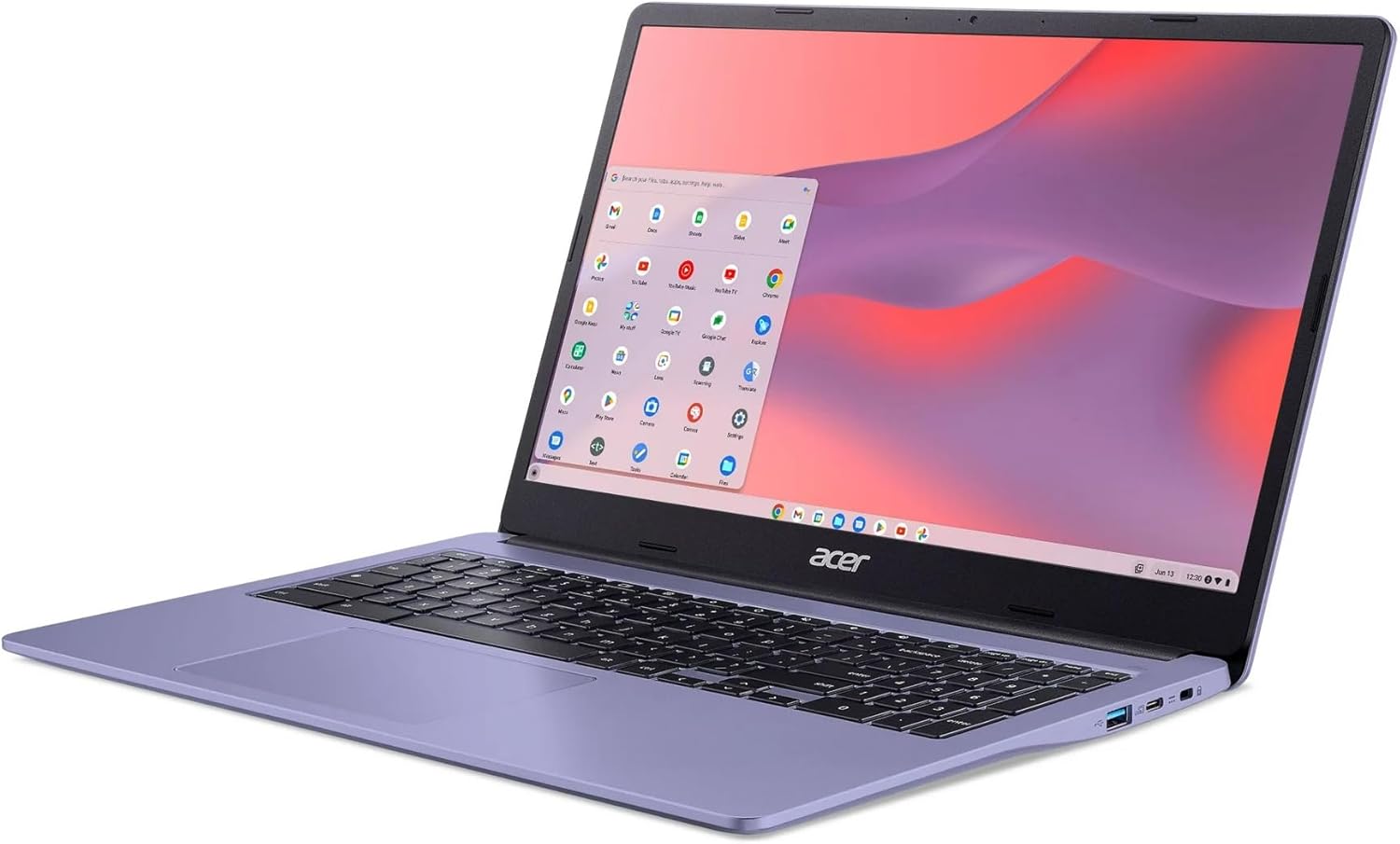 Acer Chromebook 15.6in Full HD IPS LCD in Lavender Intel Processor Up to 2.8GHz 4GB DDR4 64GB eMMC Intel 4K Graphics 6th Gen WiFi Webcam Chrome OS (CB315P - Renewed)