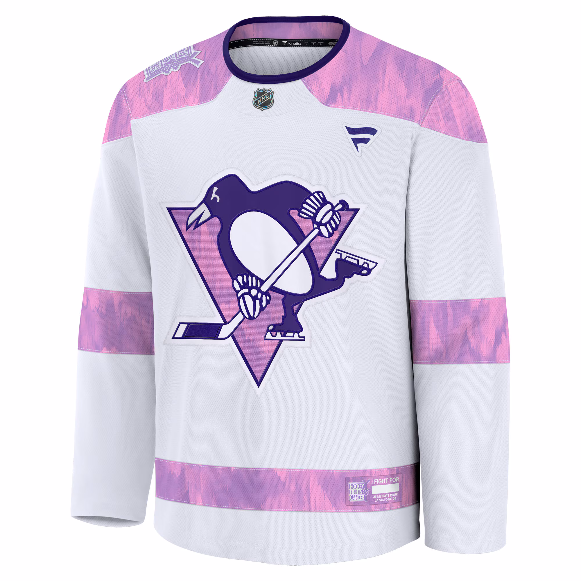 Pittsburgh Penguins Fanatics Hockey Fights Cancer Survivor Practice Jersey - White