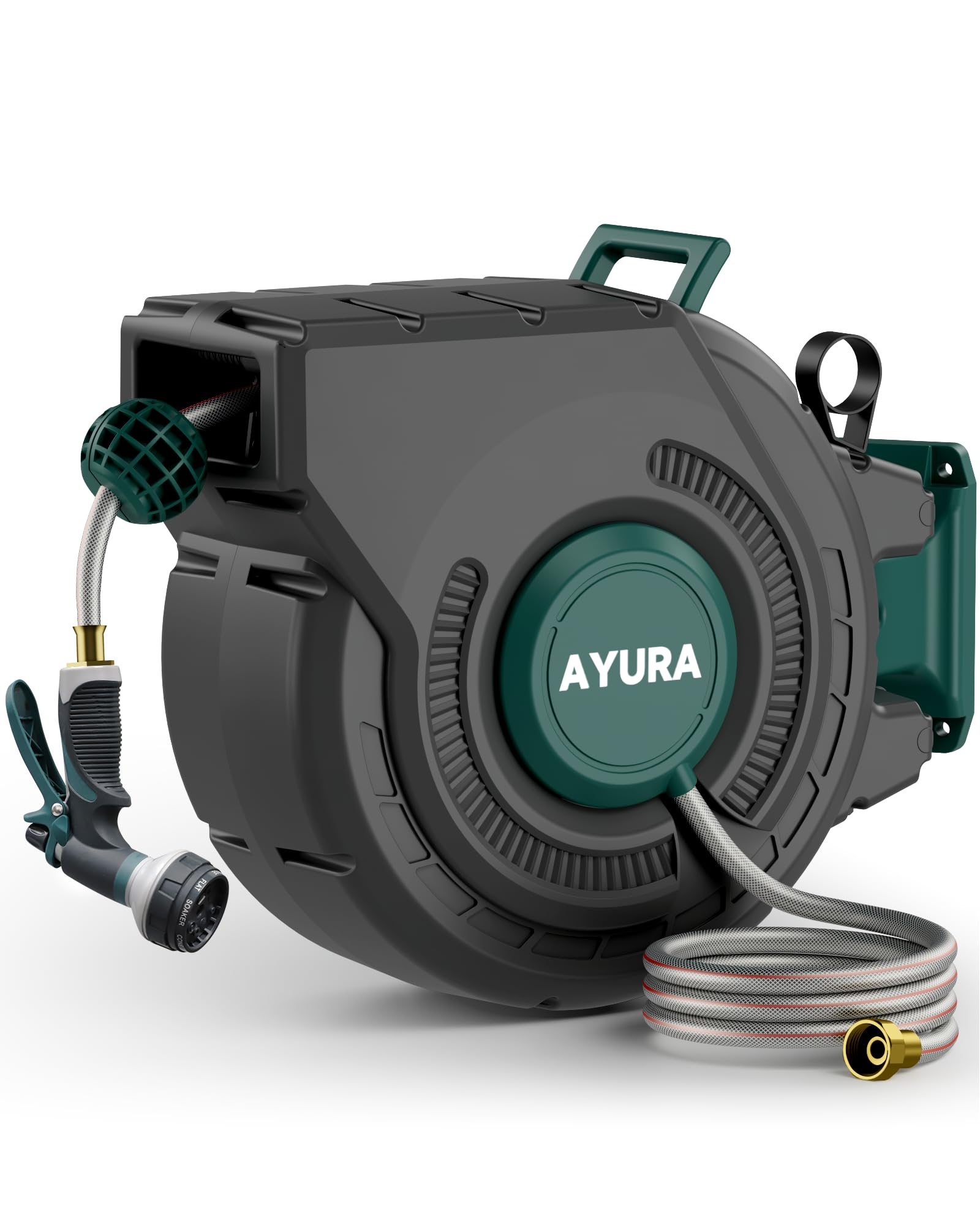 AYURA Retractable Garden Hose Reel 100ft - Heavy Duty