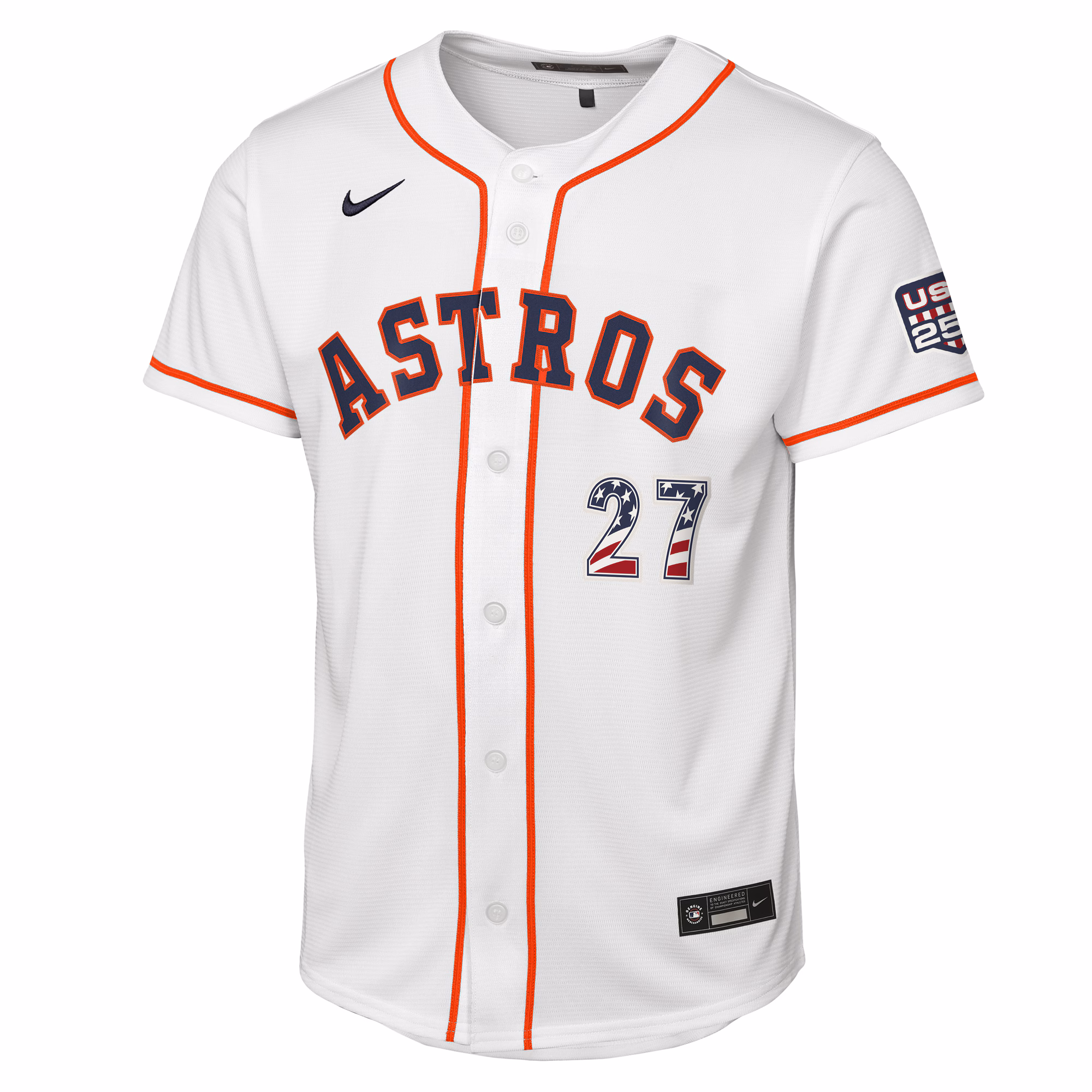 Jose Altuve Houston Astros Nike Youth USA 250 Fourth of July Home Replica Jersey - White