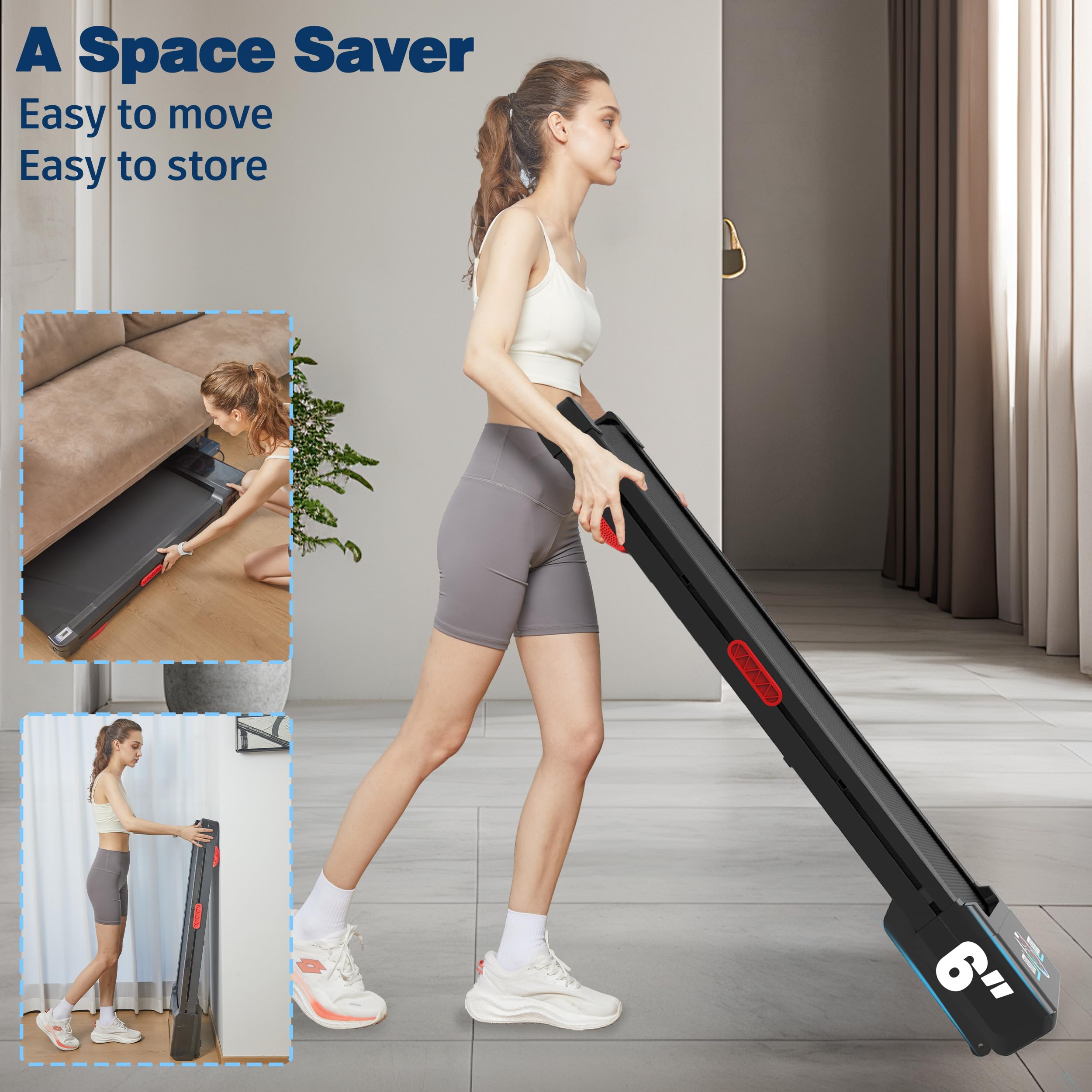 TRAILVIBER Walking Pad Treadmill with Auto Incline & Bluetooth