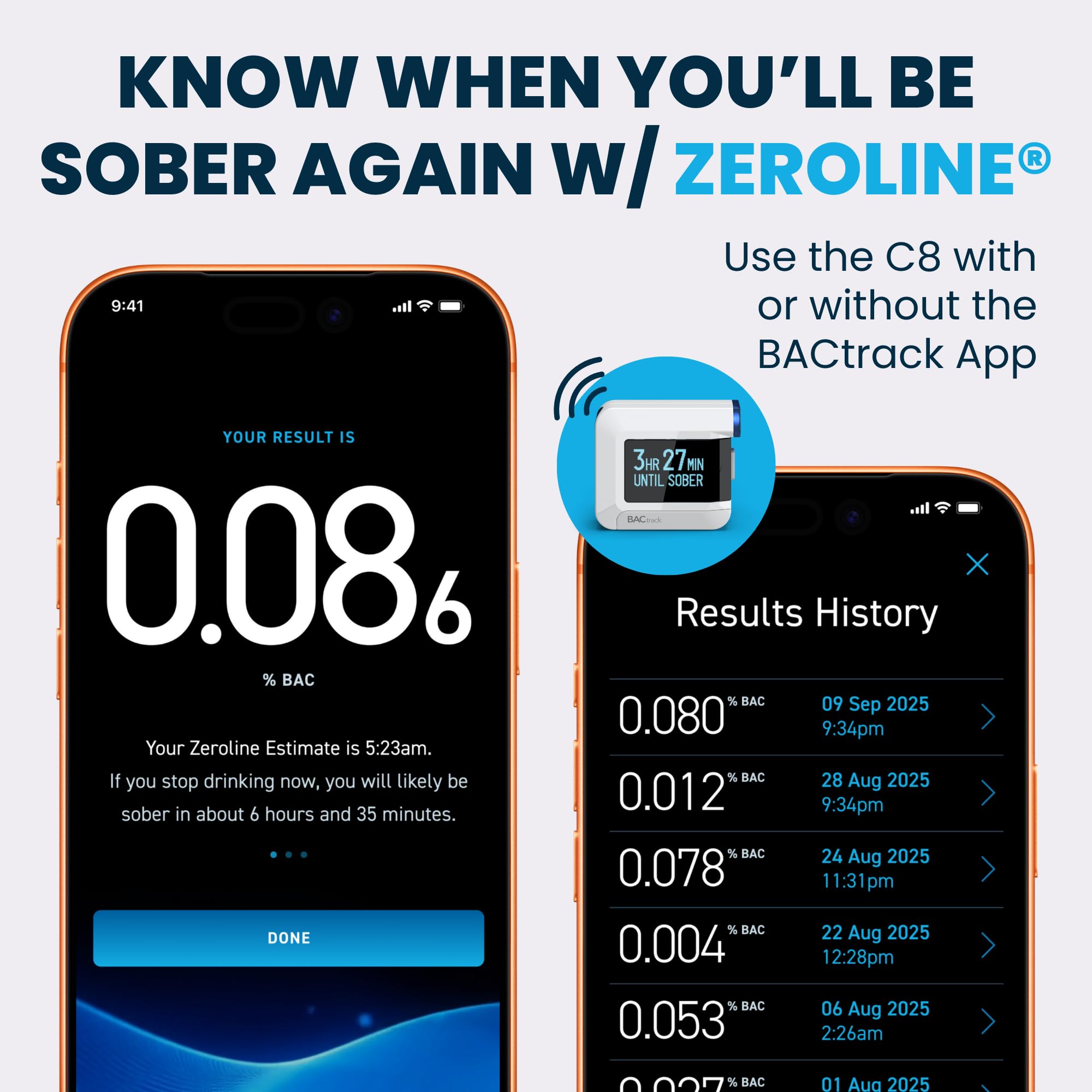 BACTRACK C8 Breathalyzer - Professional Accuracy & Wireless Connectivity