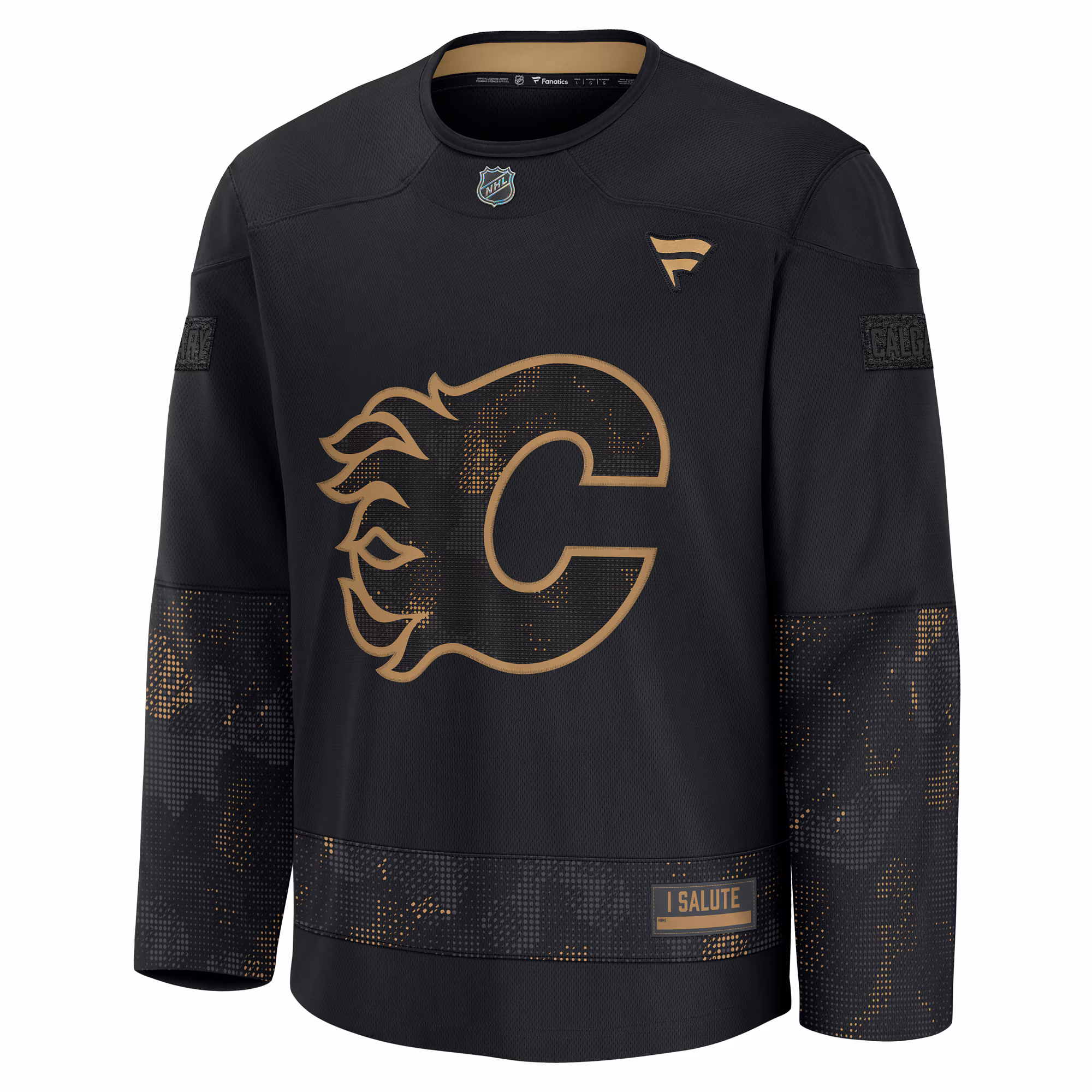 Calgary Flames Fanatics 2024 Military Appreciation Practice Jersey - Black