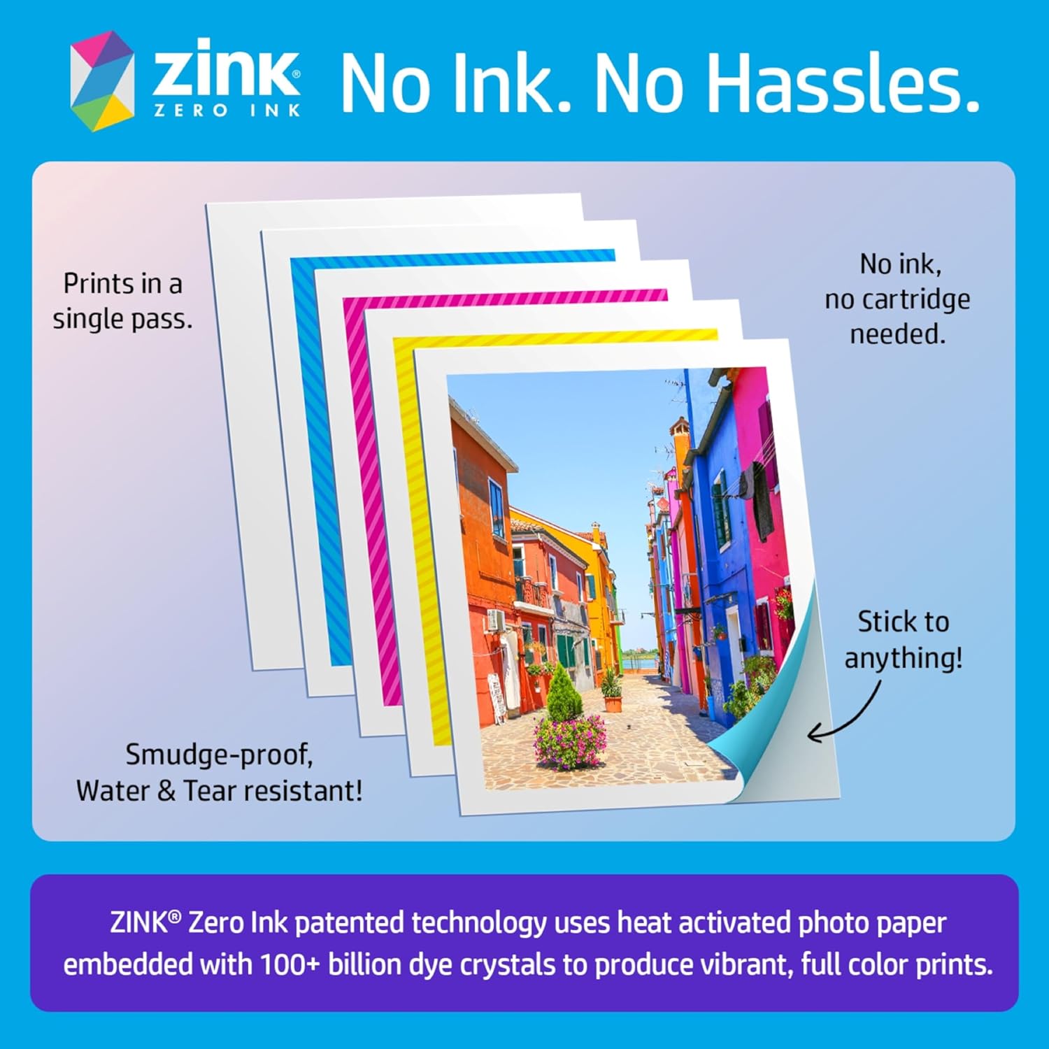 HP Sprocket 3x4 Instant Photo Printer -Kit: 20 Pack Zink Paper, case
