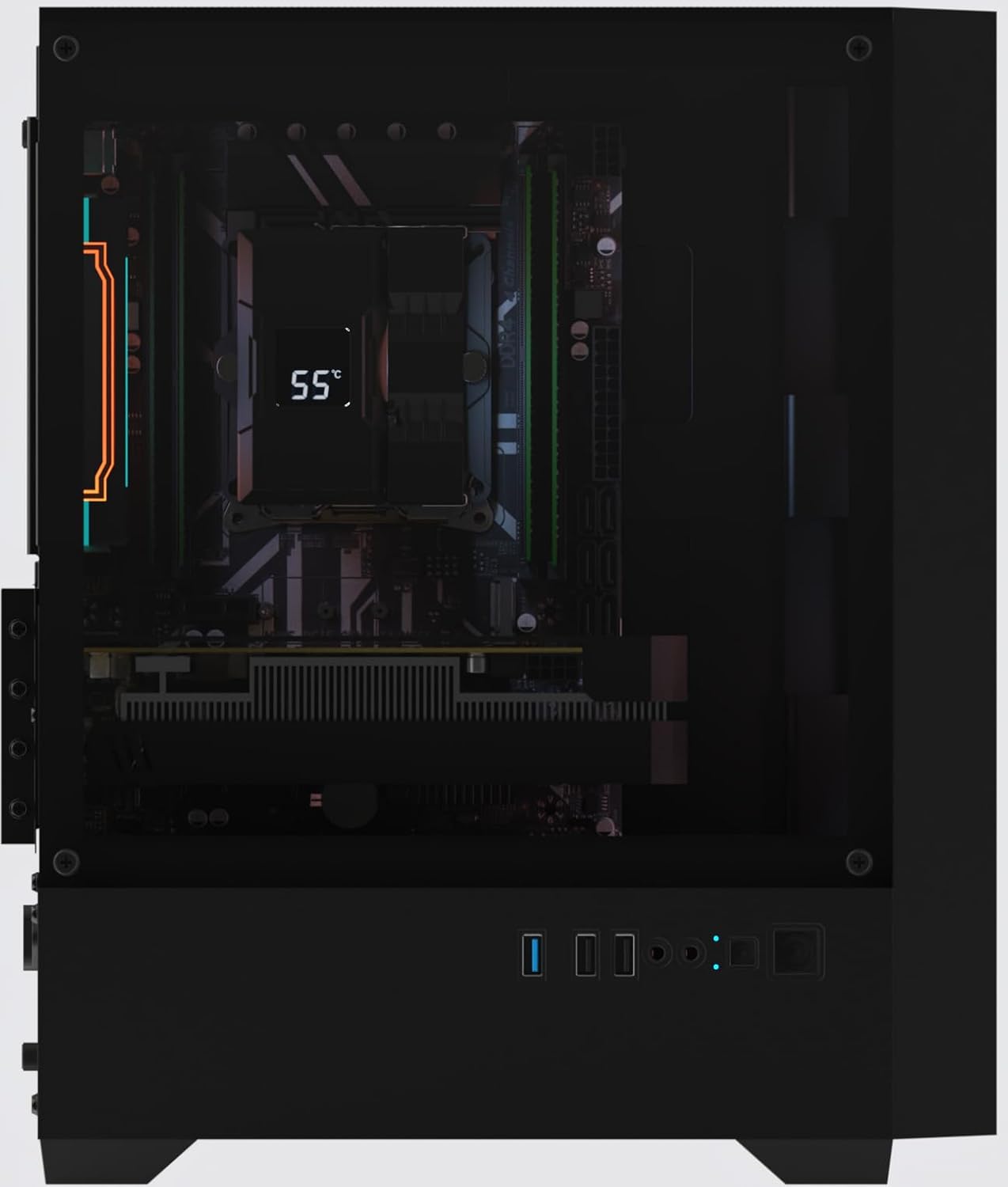 Gaming PC, i7 CPU Up to 4.0GHz, RX 590 2304 SP 8GB DDR5 Graphics Card, 512 GB M.2, 16 GB RAM Pre-Built Computer, ARGB Fans x 4, Win 11 Home .WiFi 6 + BT 5.3, 550W PSU (RX 590+512GB+16GB)