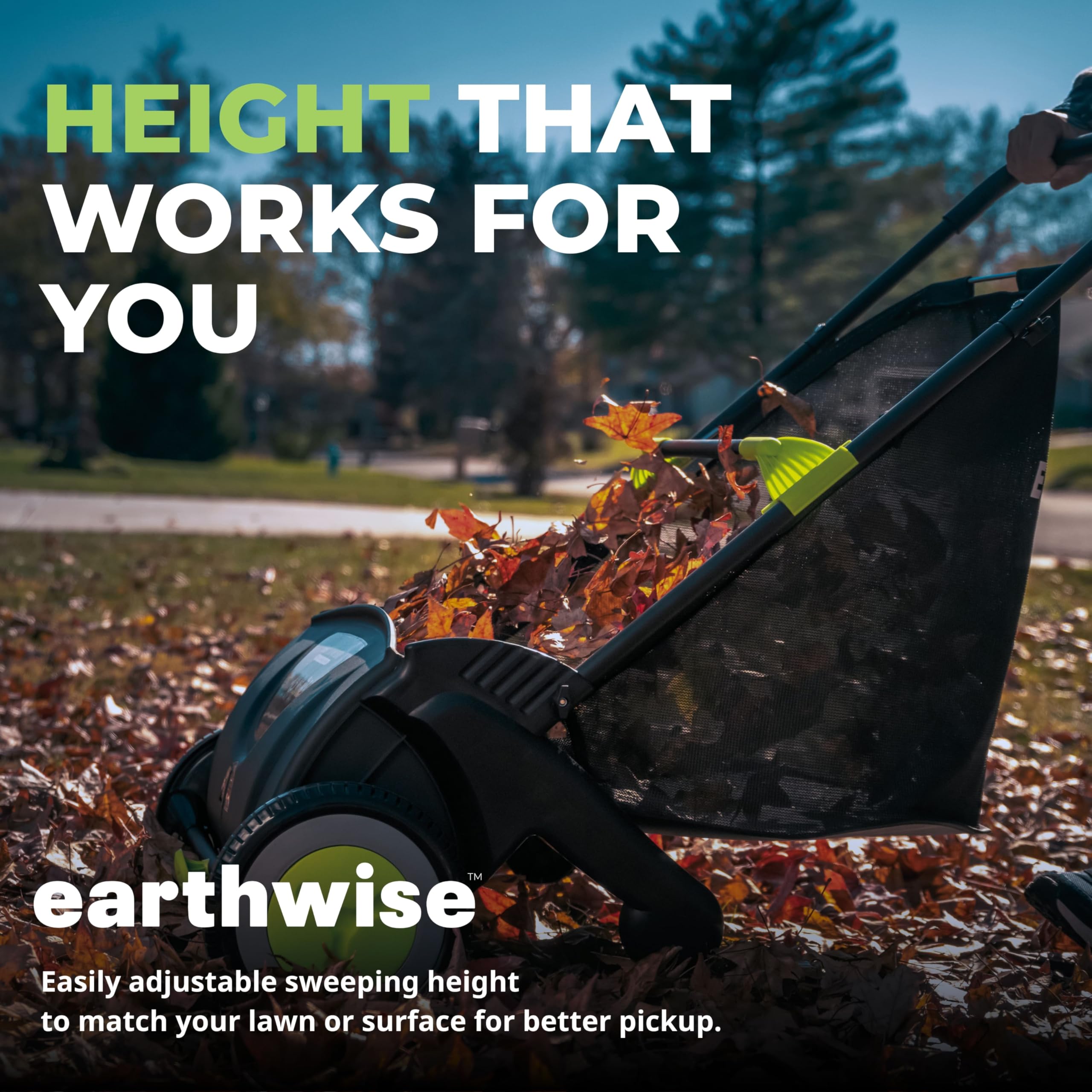 EARTHWISE LSW70021 Push Lawn Sweeper - 21-Inch Leaf & Grass