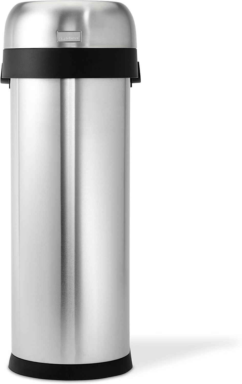 simplehuman 50 Liter / 13.2 Gallon Slim Open Top Trash Can, Commercial Grade Heavy Gauge Brushed Stainless Steel