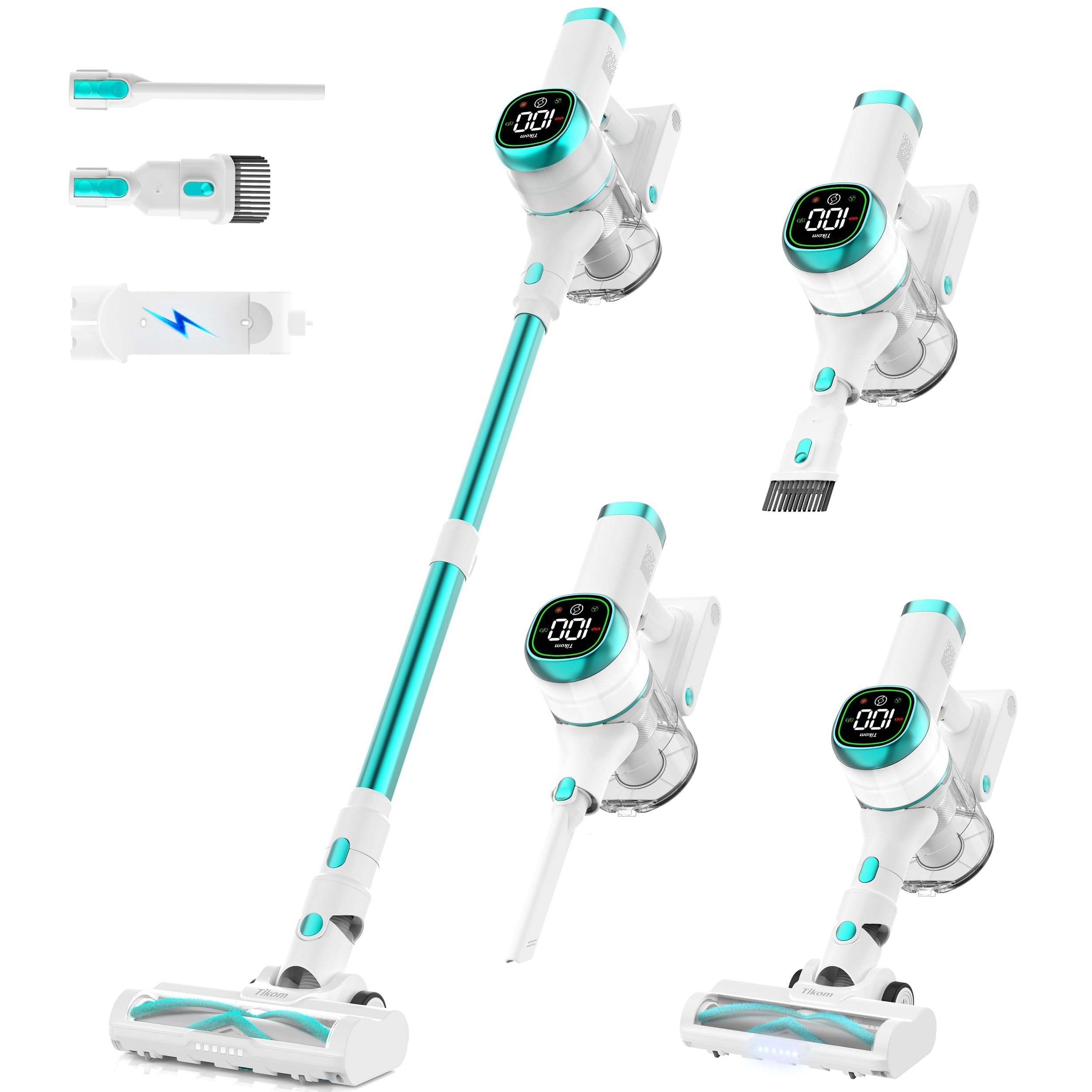 TIKOM V500 Cordless Vacuum Cleaner - 40000Pa, Lightweight