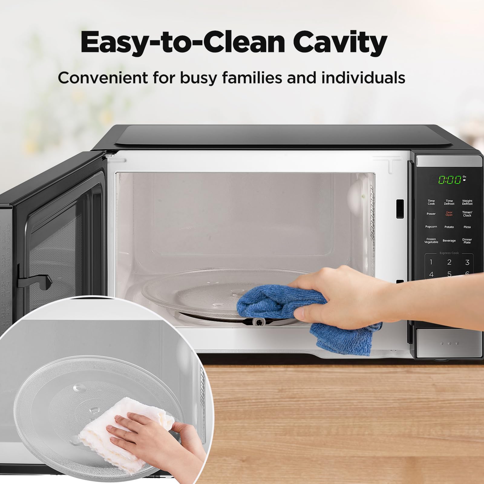 BLACK+DECKER Countertop Microwave Oven 0.9 Cu Ft with Auto Menus
