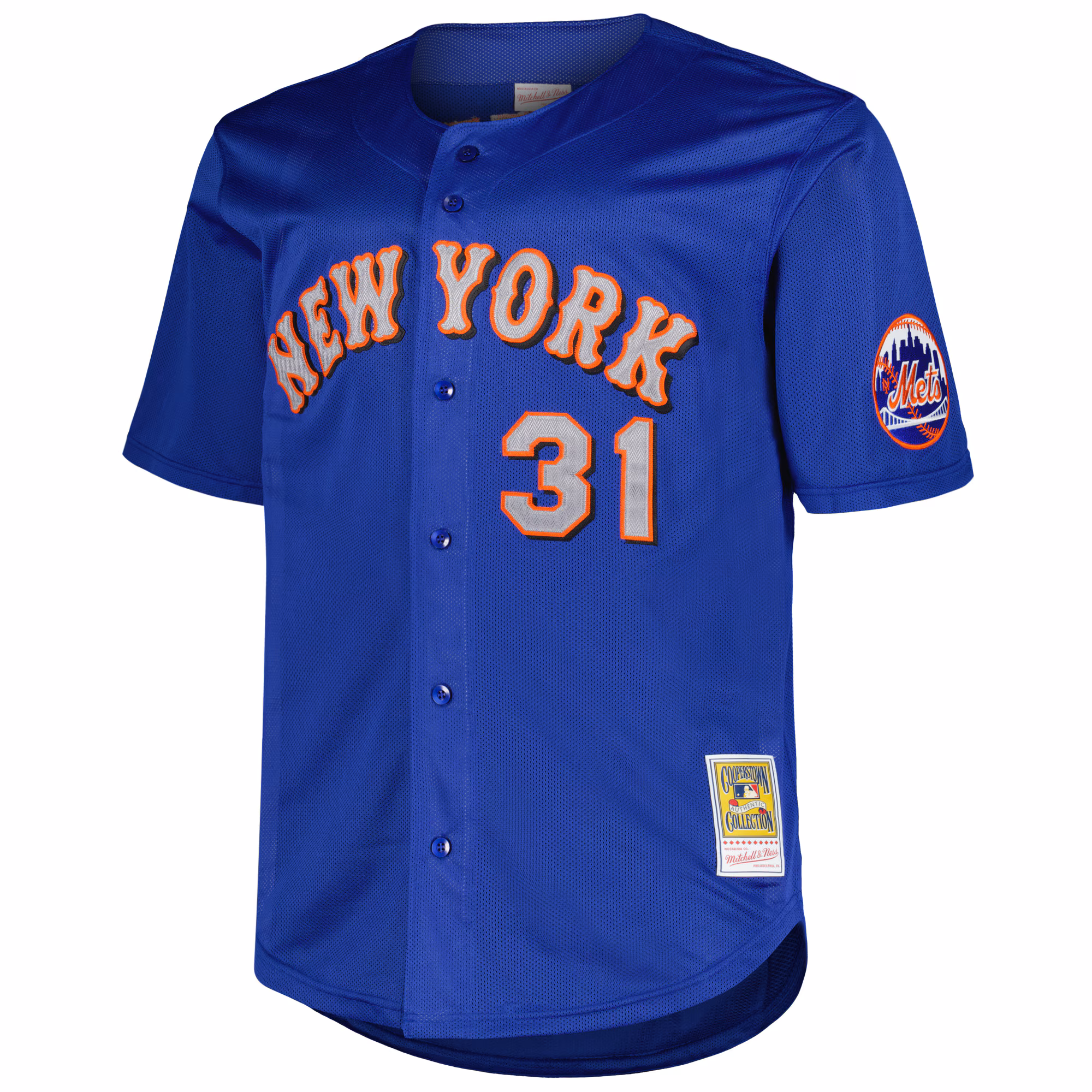 Mike Piazza New York Mets Mitchell & Ness Big & Tall Cooperstown Mesh Batting Practice Jersey - Royal