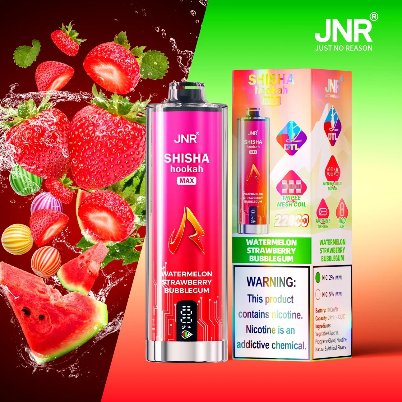 JNR Shisha 22000 Puffs 22K Disposable Vape Hookah Vape