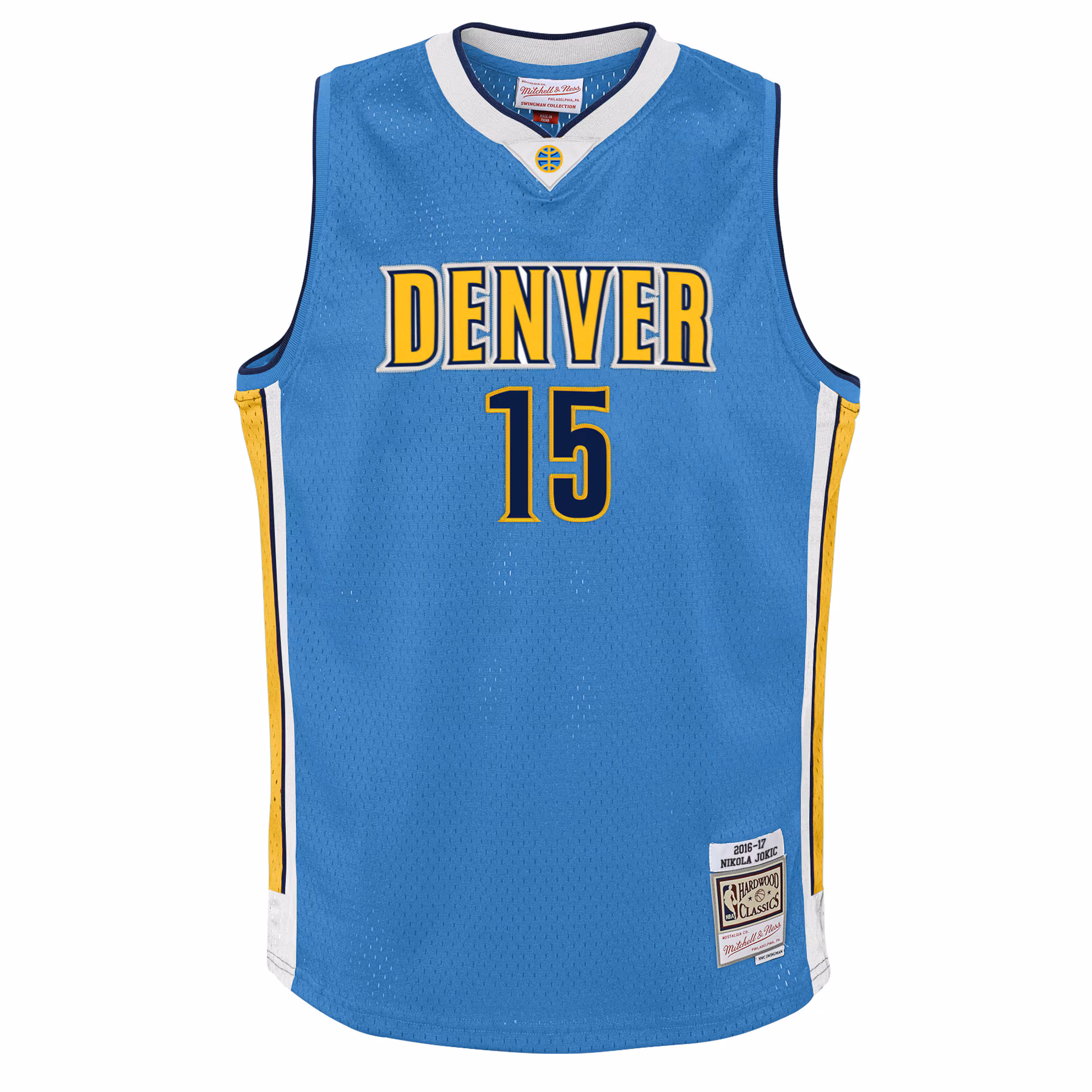 Nikola Jokic Denver Nuggets Mitchell & Ness Youth 2016/17 Hardwood Classics Swingman Jersey - Light Blue
