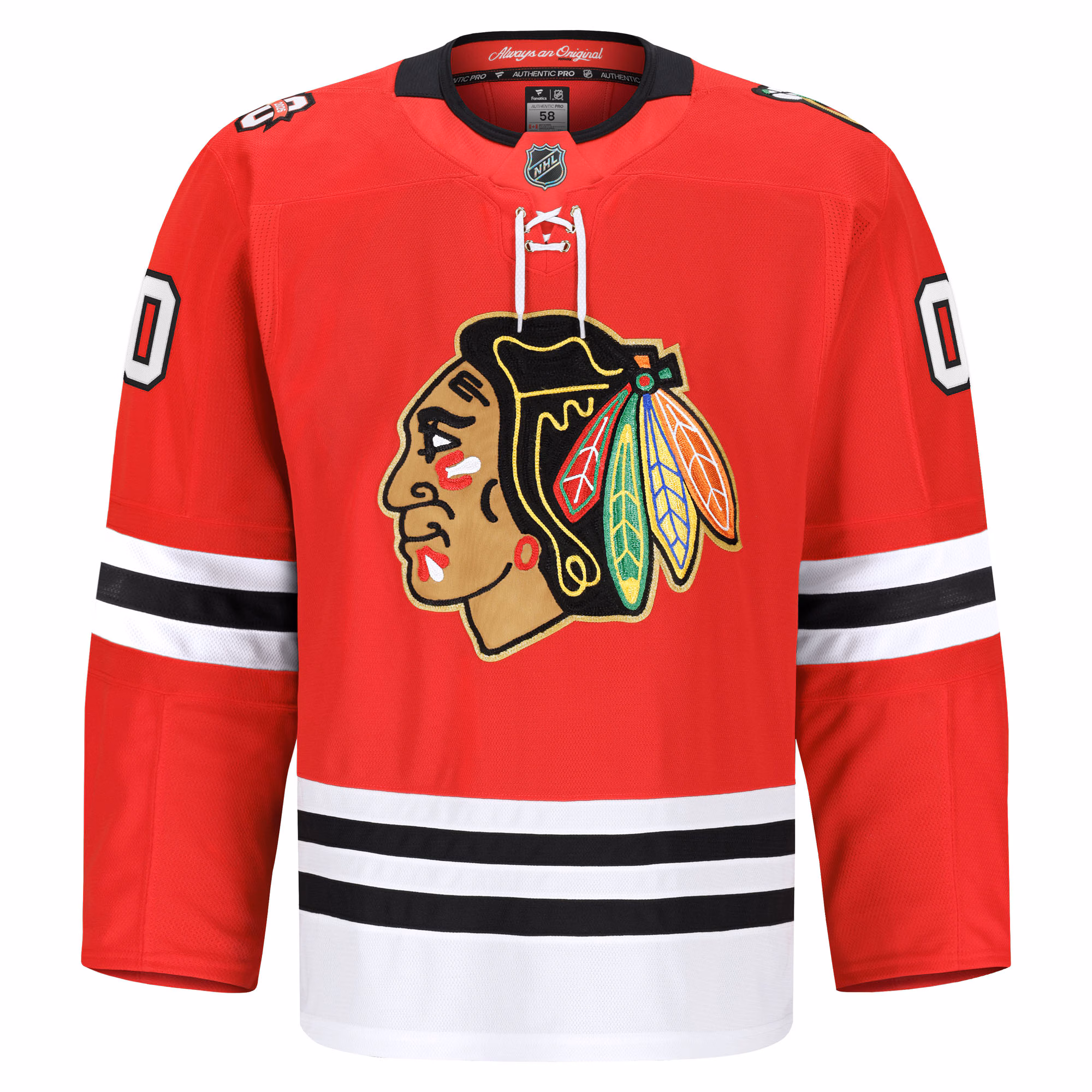Chicago Blackhawks Fanatics Anniversary, Home Authentic Pro Custom Jersey - Red