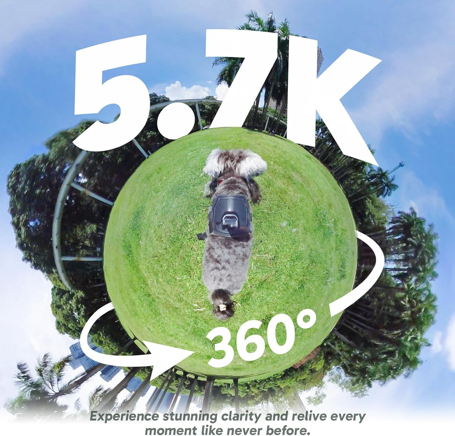 AKASO 360 Weatherproof 360° Action Camera - 5.7K 360 Video with 1/2