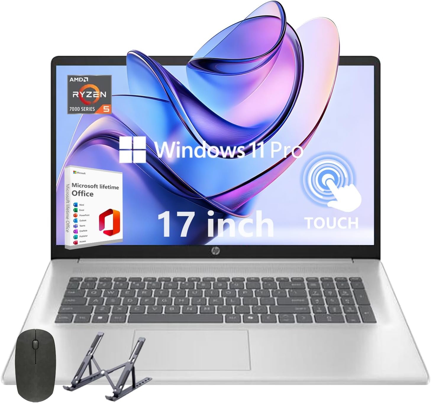 HP 17 Touch Screen Laptop, 17.3