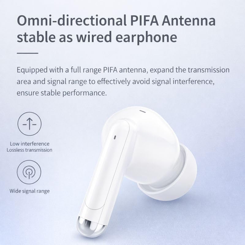 LEVO Wireless Earbuds, Hybrid Active Noise Cancellation, Bluetooth 5.3, Clear Call Microphones, USB-C Charging Case, White – Work from Home