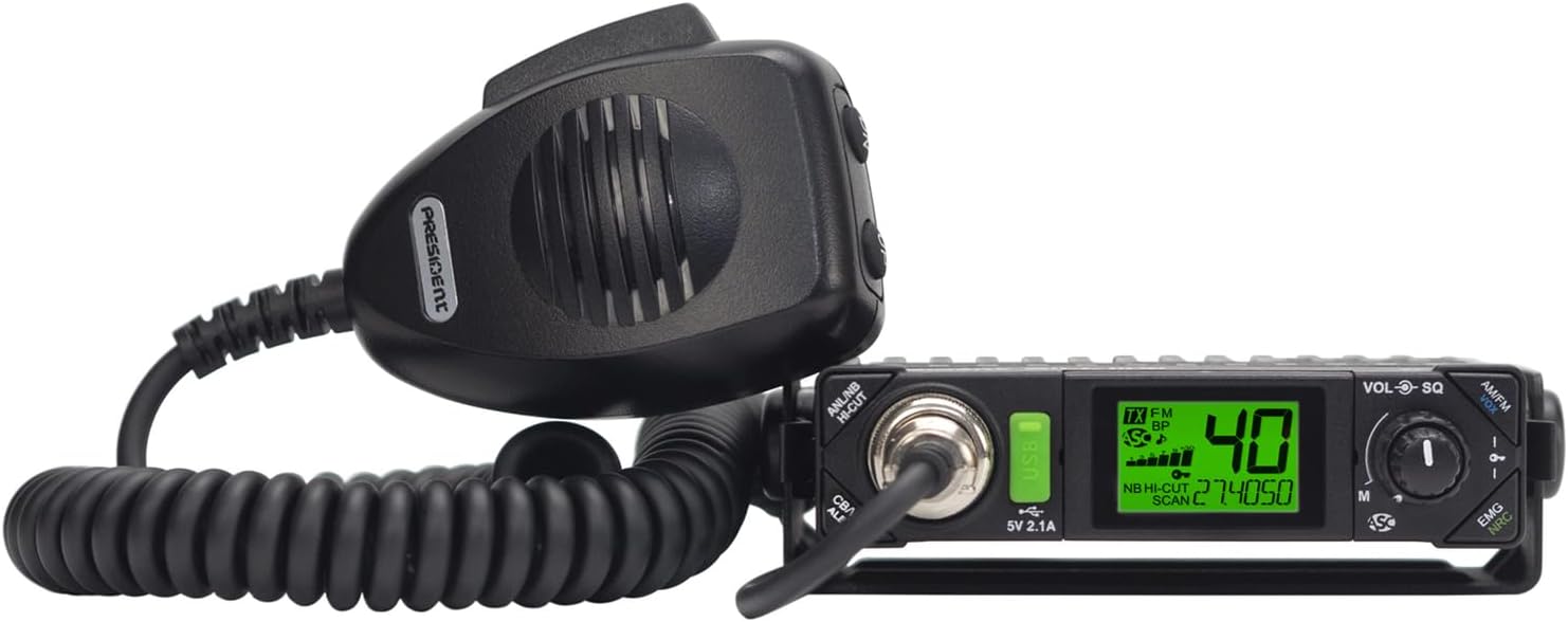 President Bill III (Bill 3) FCC AM/FM Ultra-Compact with P Channels, NRC, Weather Channel CB Radio. (TXUS201)
